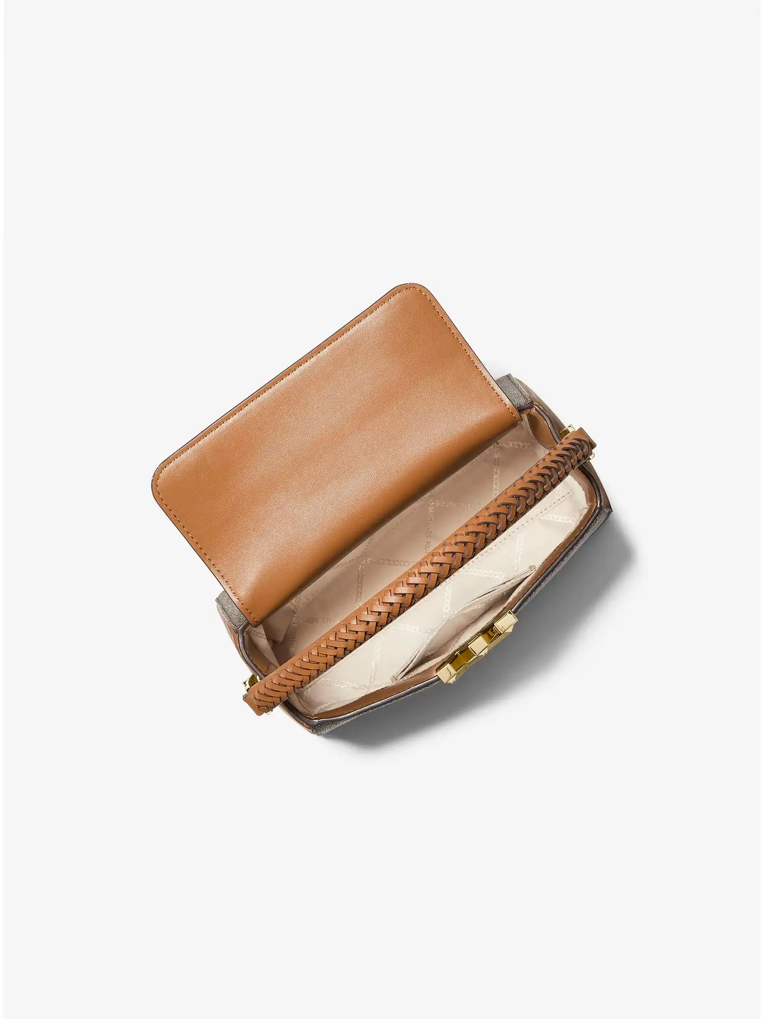 karlie small logo crossbody bag brn acorn