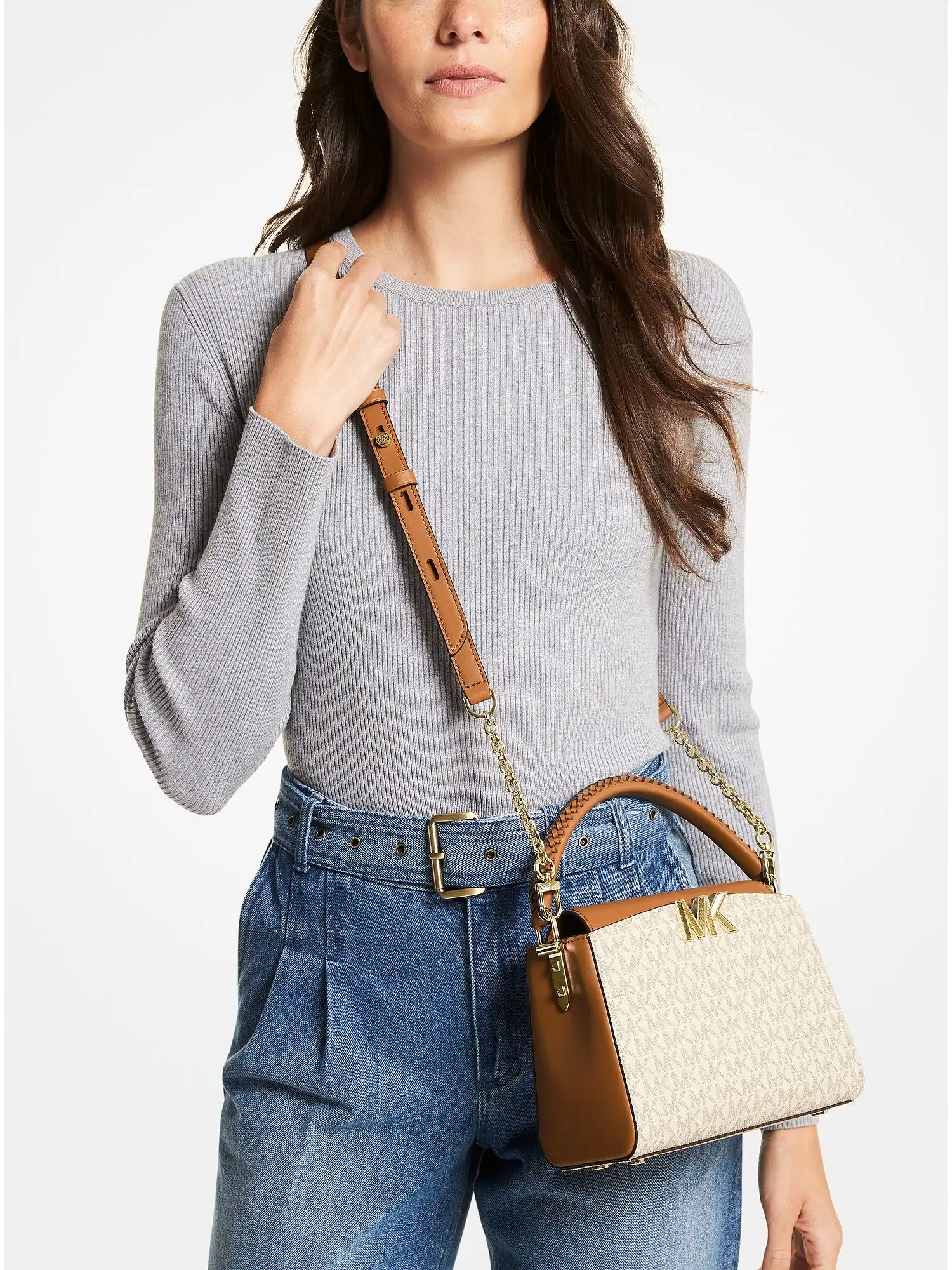 karlie small logo crossbody bag vanilla acorn