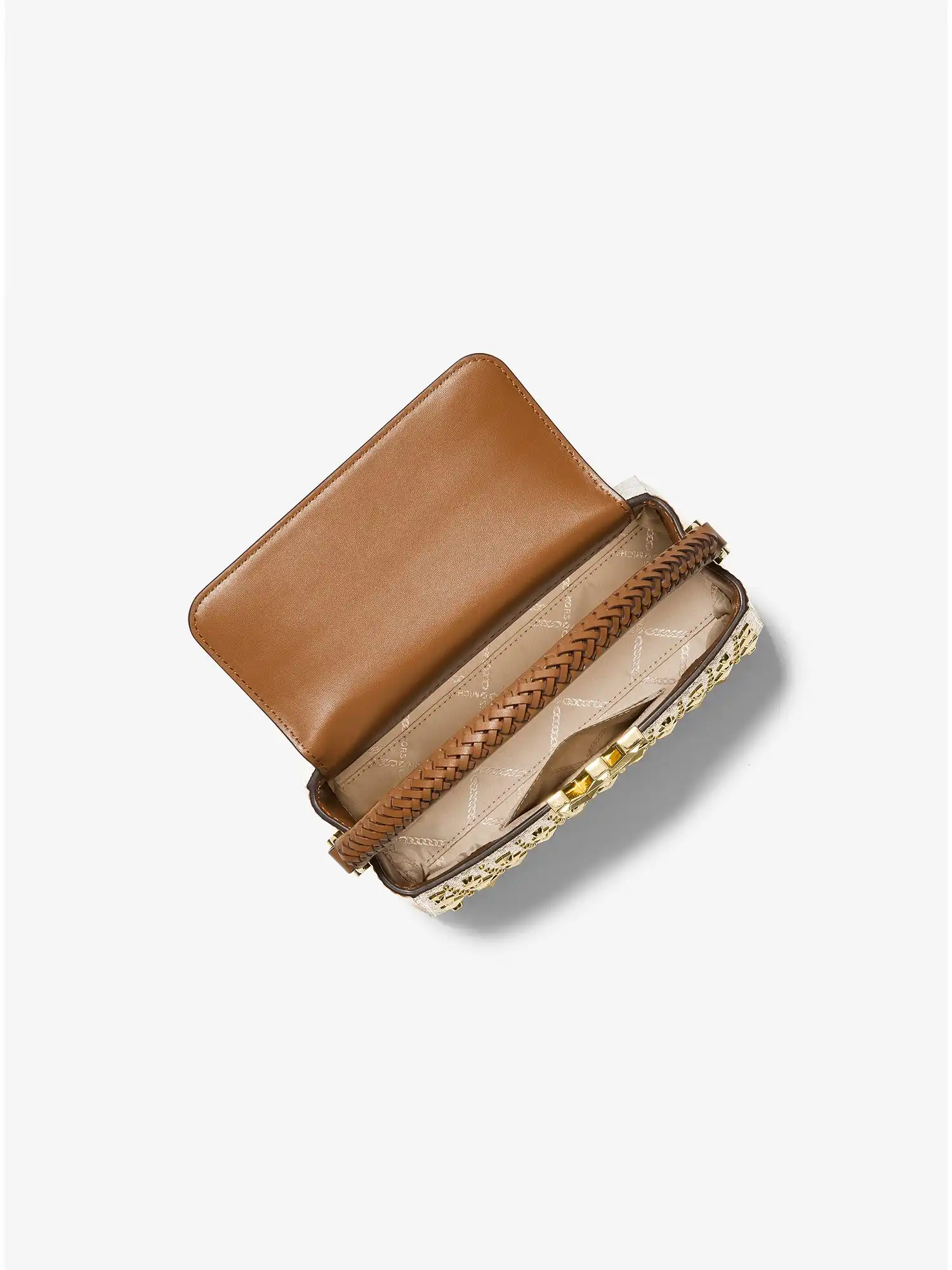 karlie small studded logo crossbody bag vanilla acorn