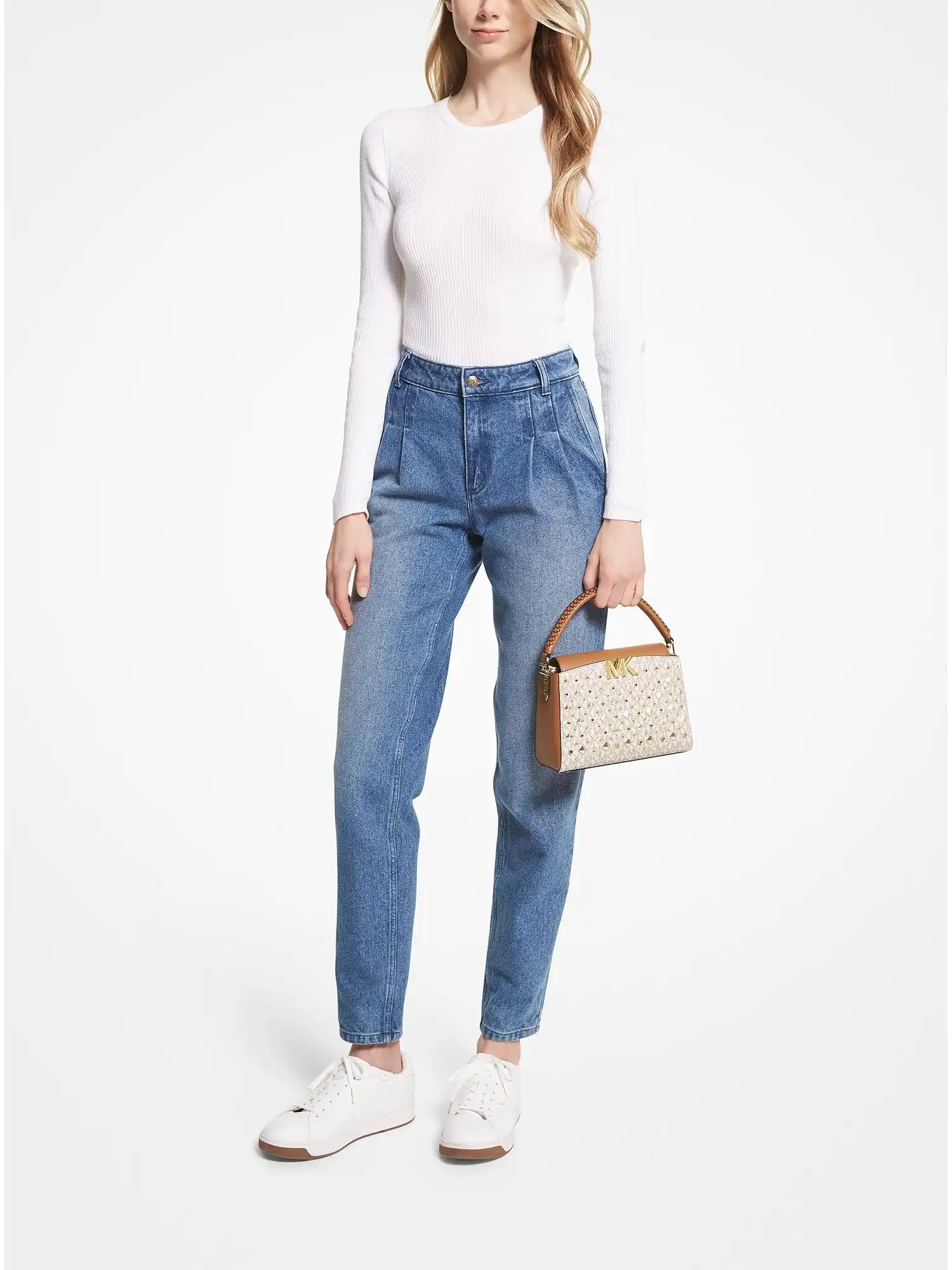 karlie small studded logo crossbody bag vanilla acorn