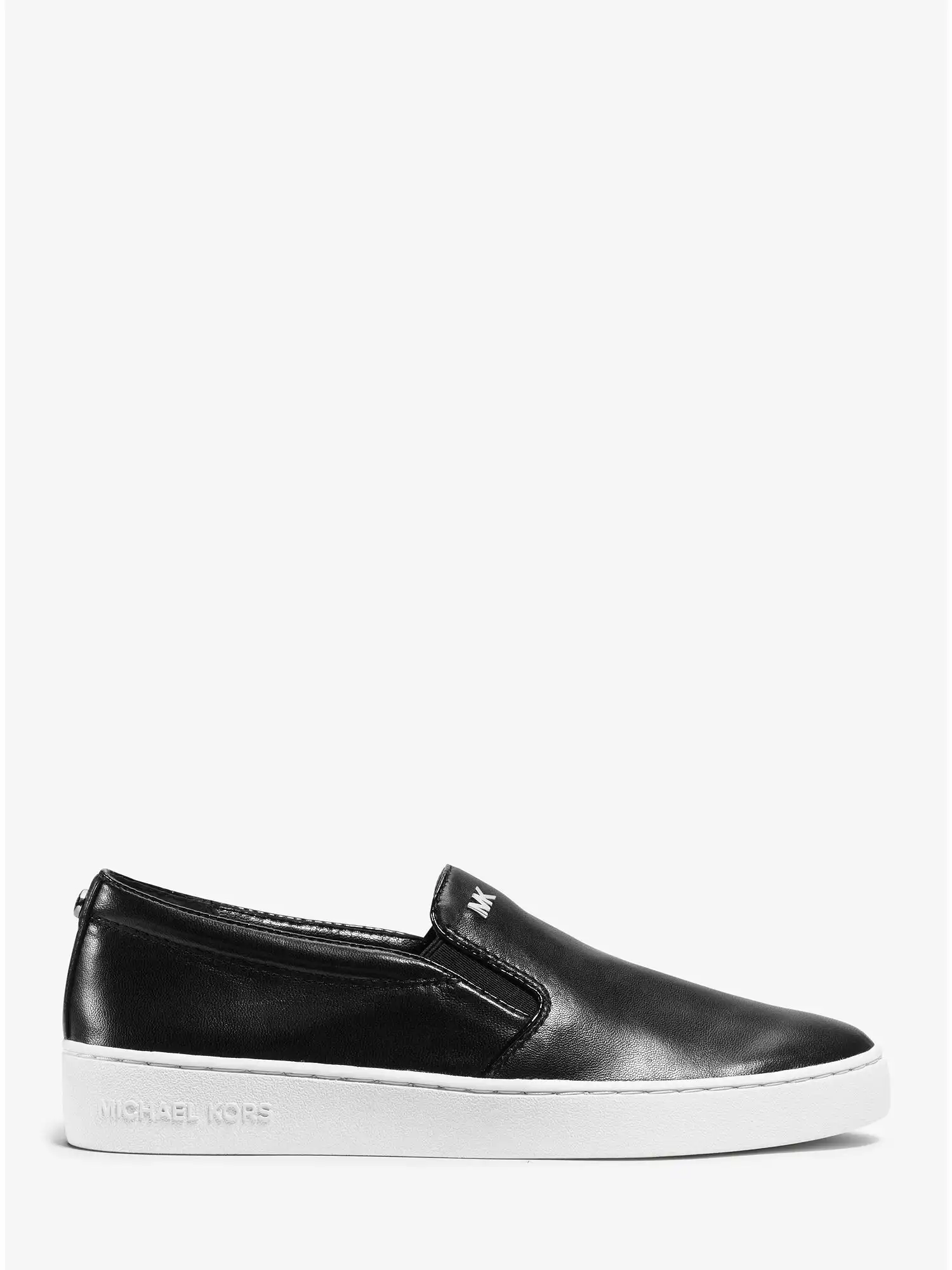 keaton leather slip on sneaker black