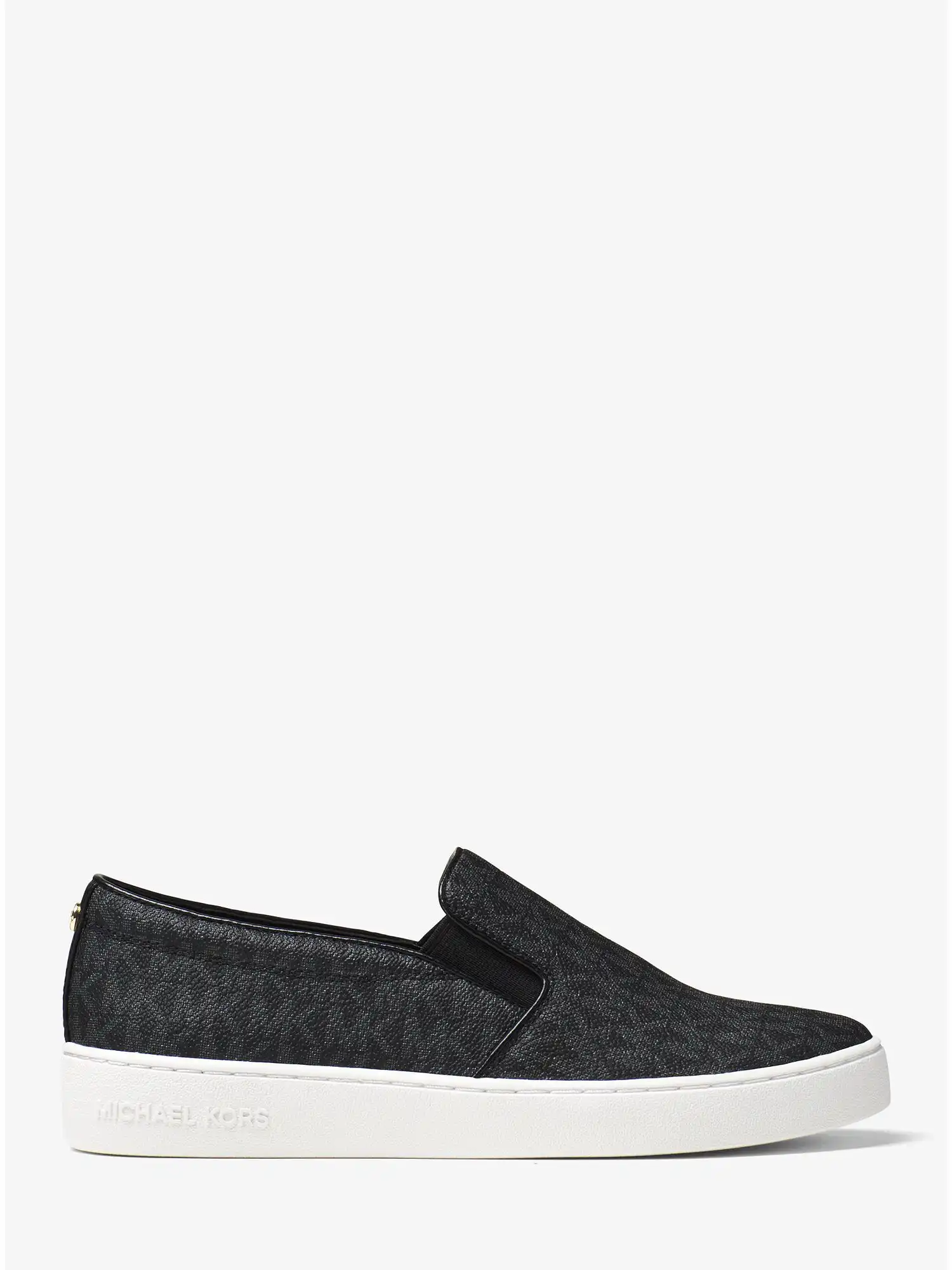 keaton logo slip on sneaker black