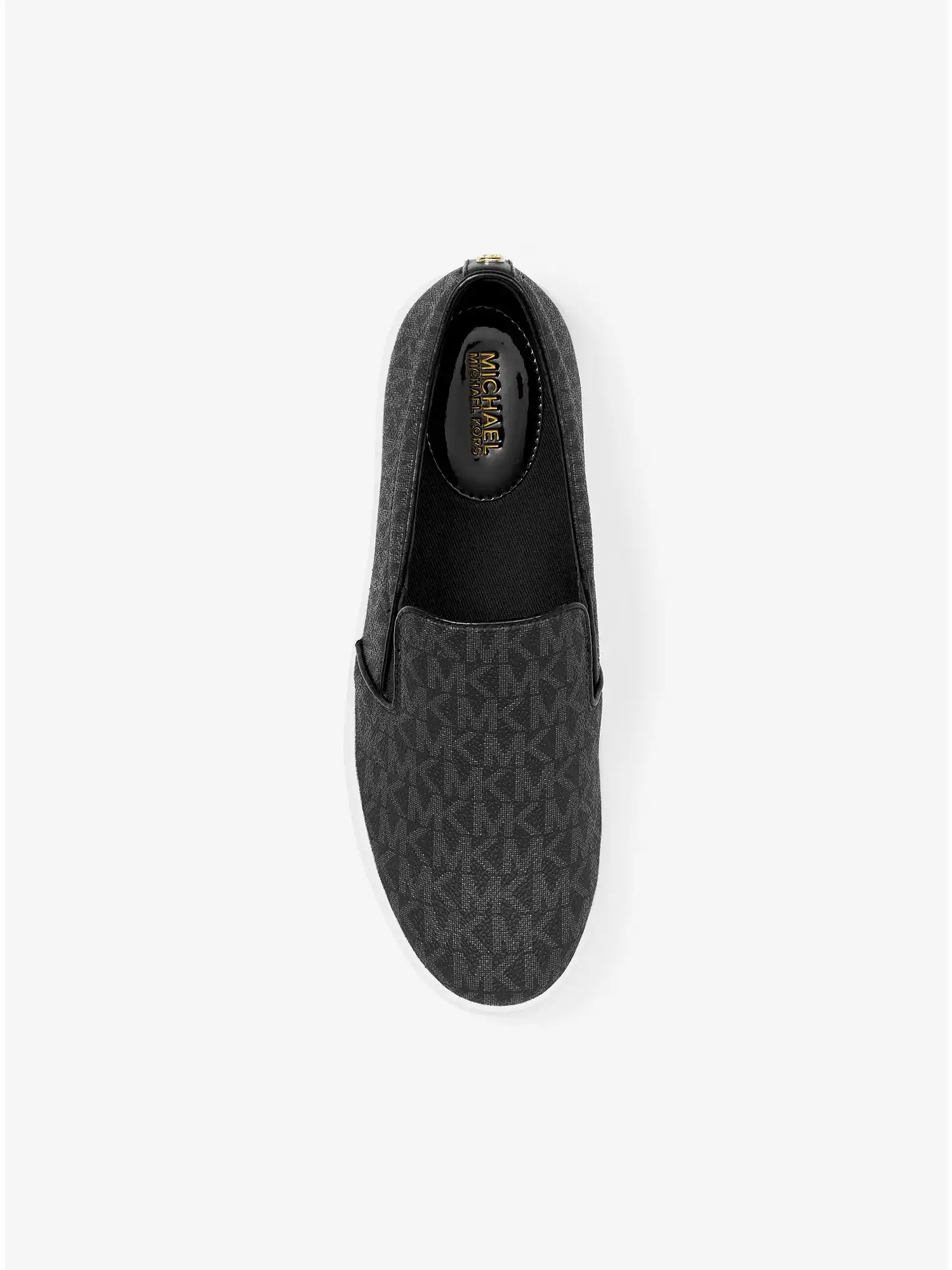 keaton logo slip on sneaker black