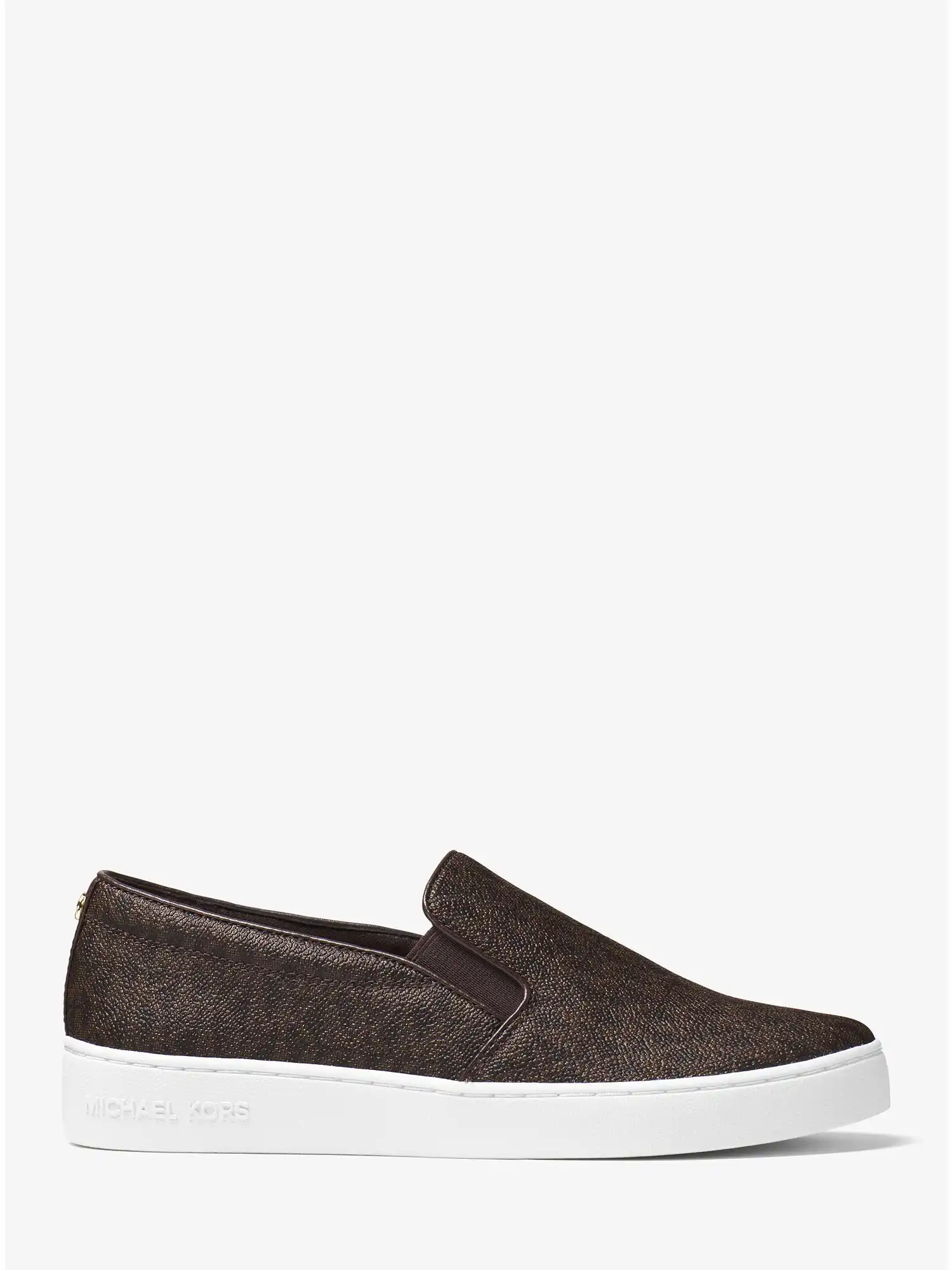 keaton logo slip on sneaker brown