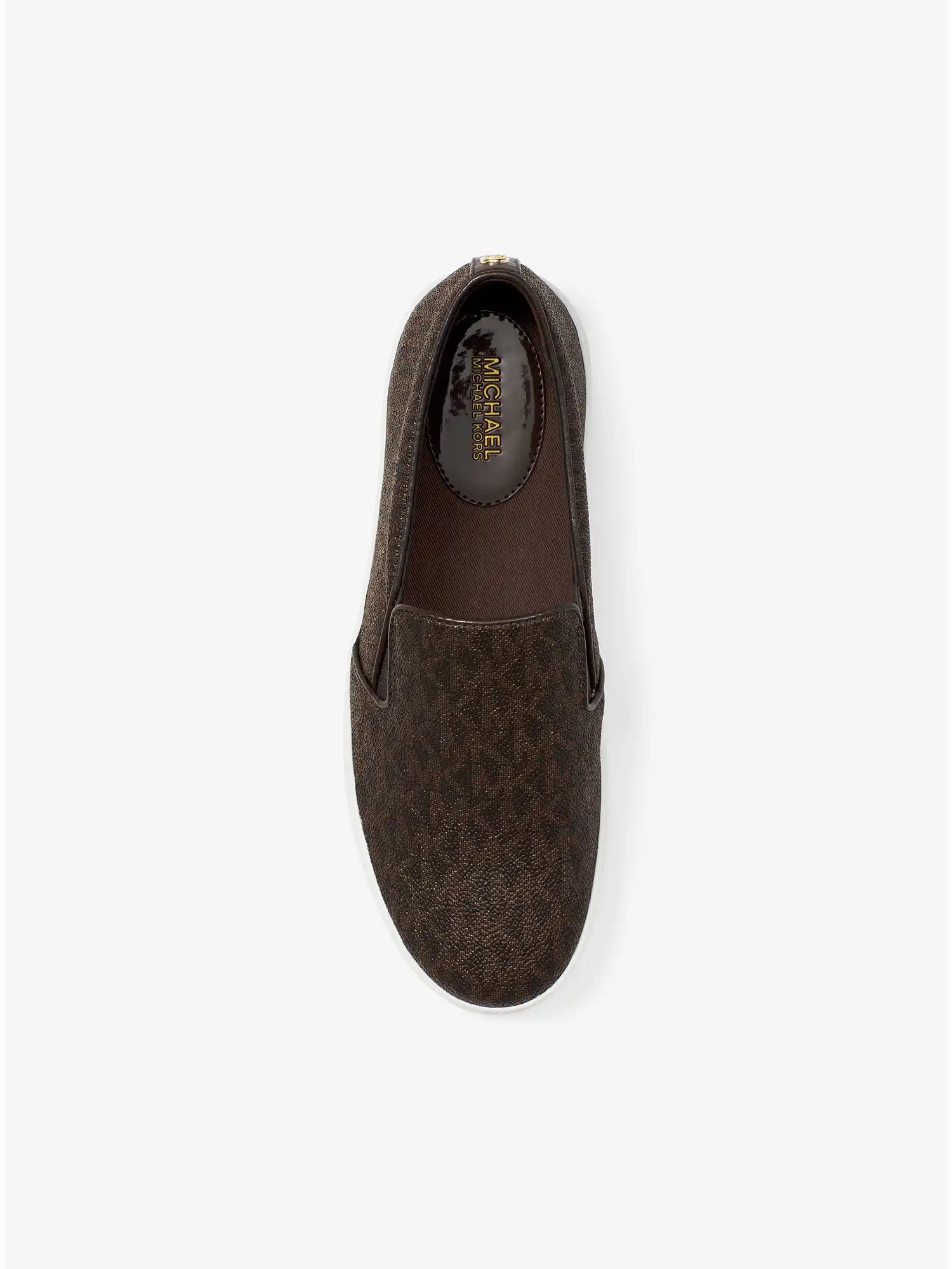 keaton logo slip on sneaker brown