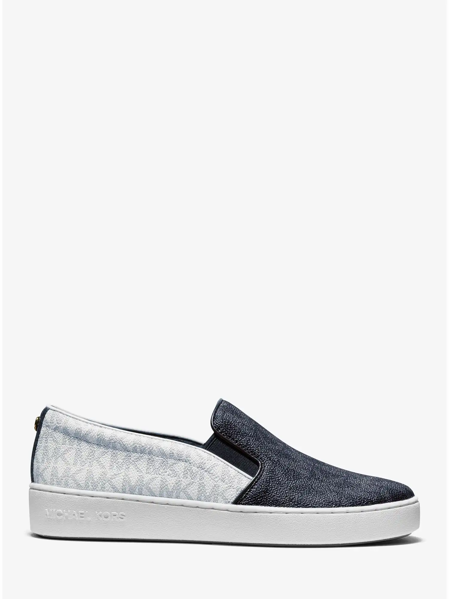 keaton two tone logo slip on sneaker navy