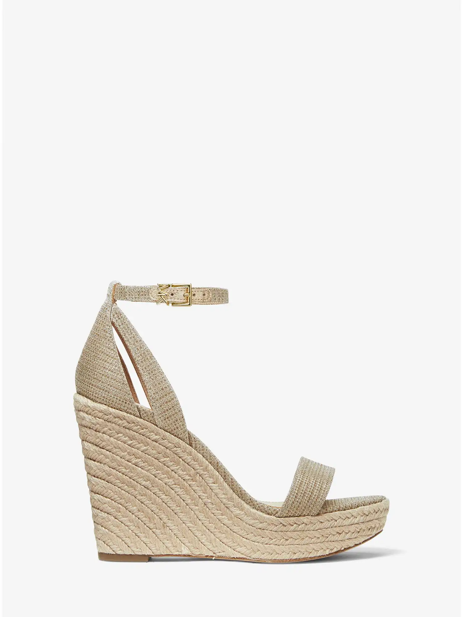 kimberly glitter chain mesh wedge sandal lt gold