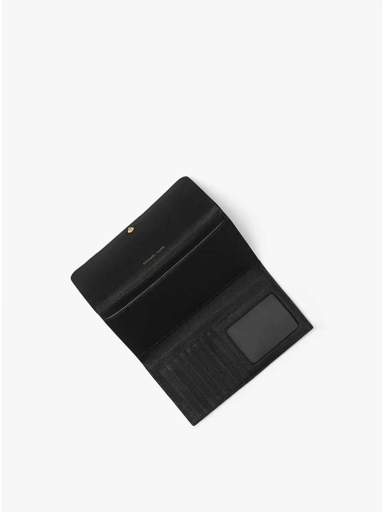 large pebbled leather tri fold wallet black