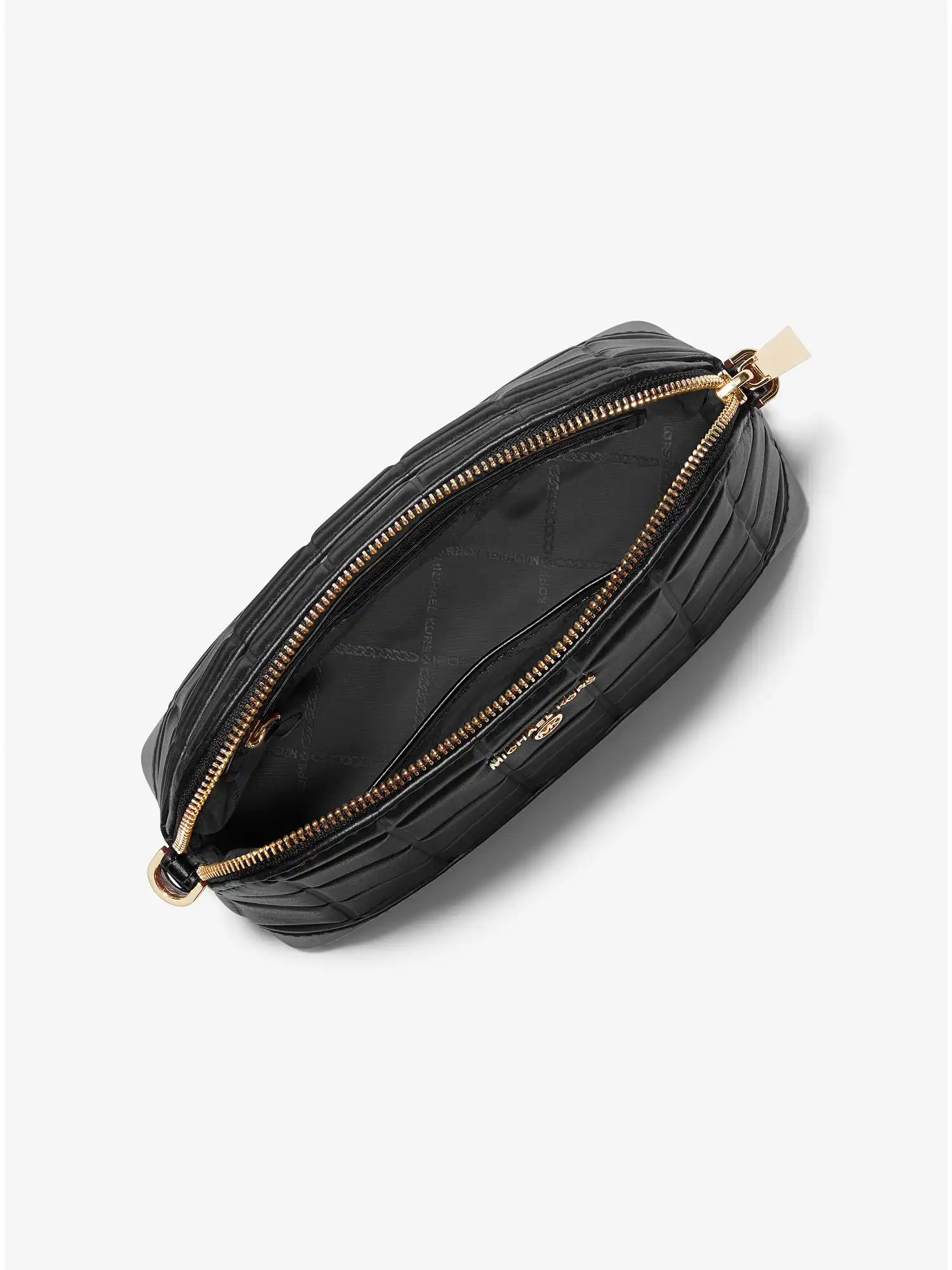 large quilted leather dome crossbody bag black