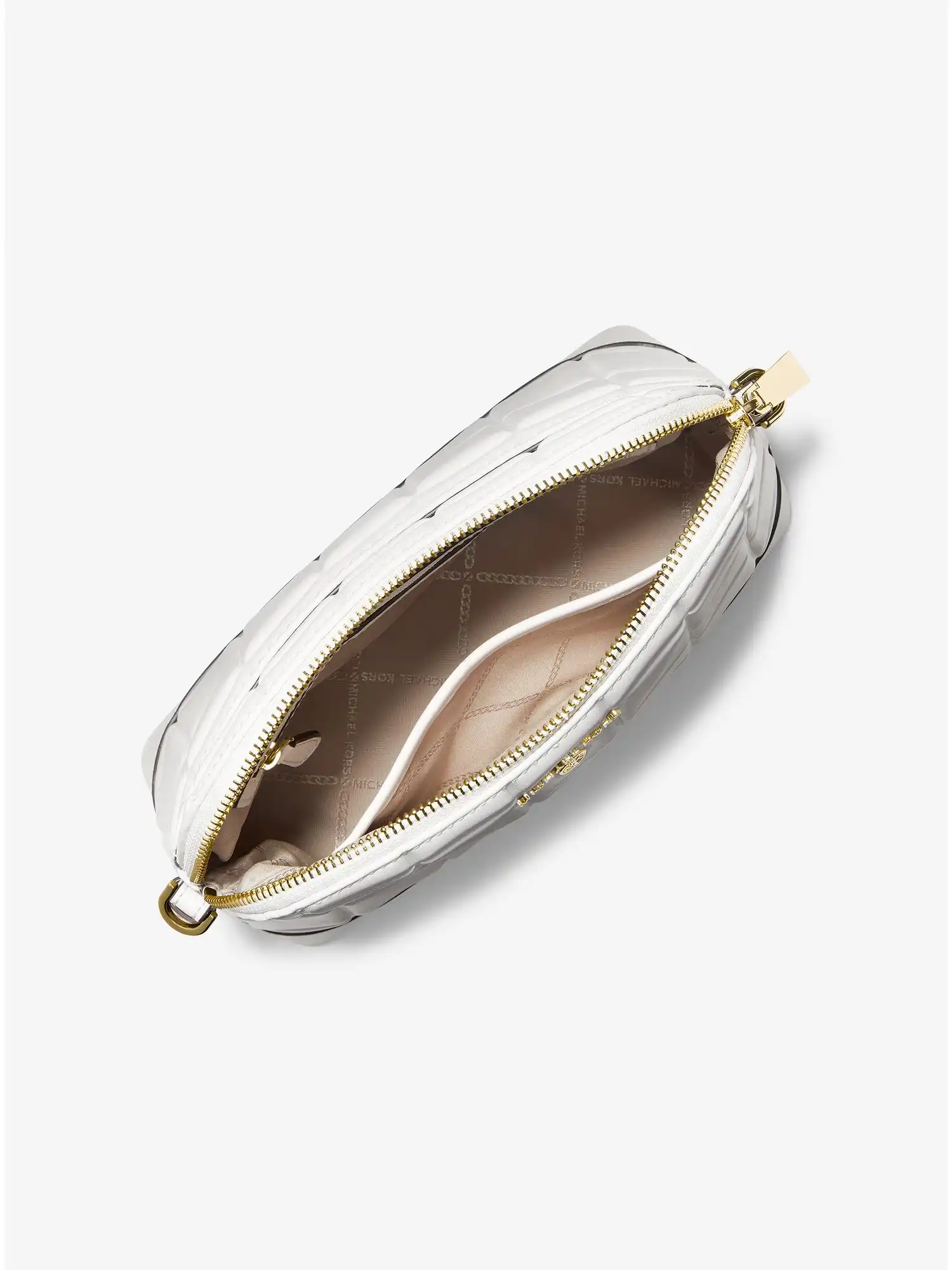 large quilted leather dome crossbody bag optic white