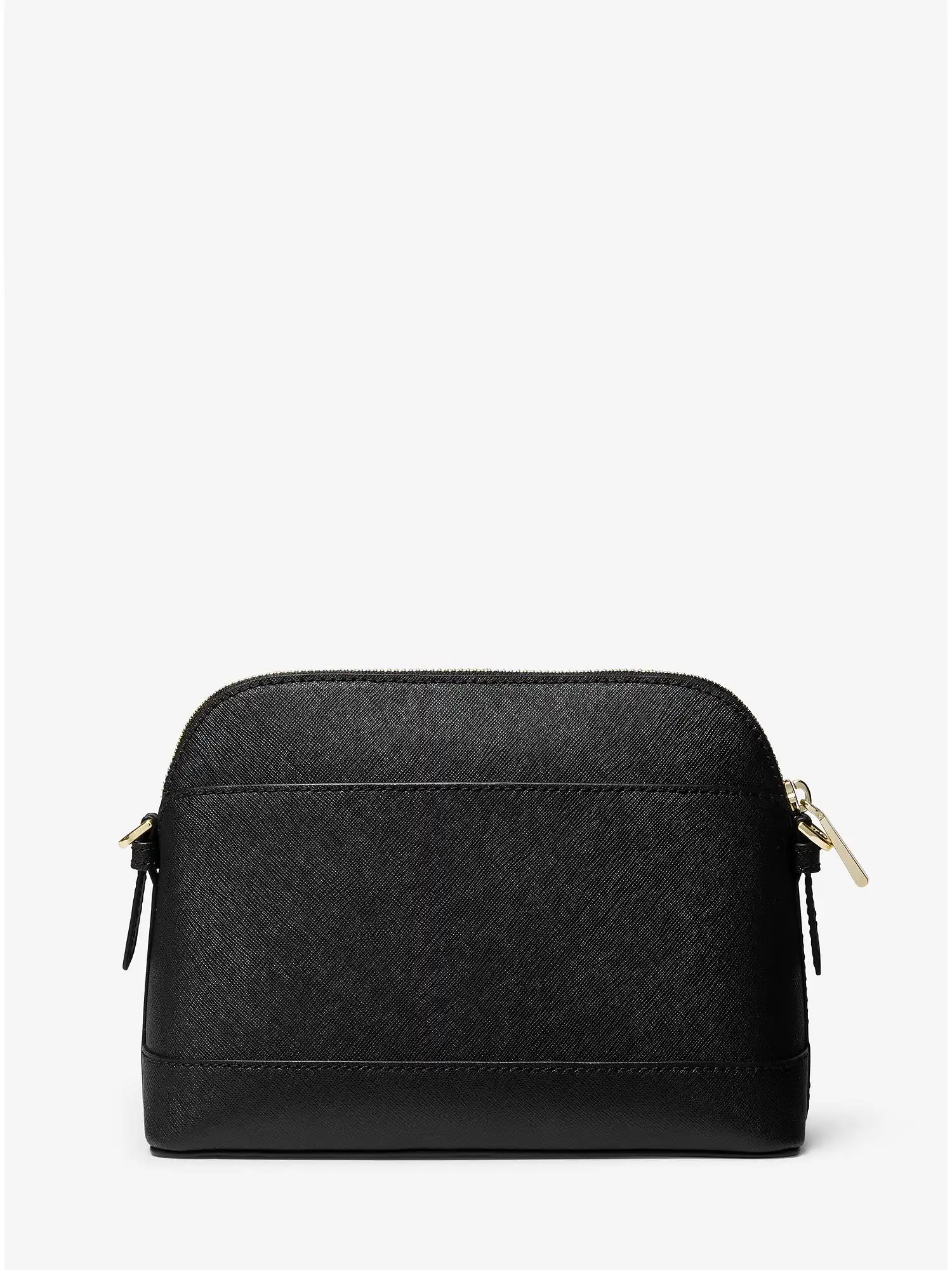 large saffiano leather dome crossbody bag black