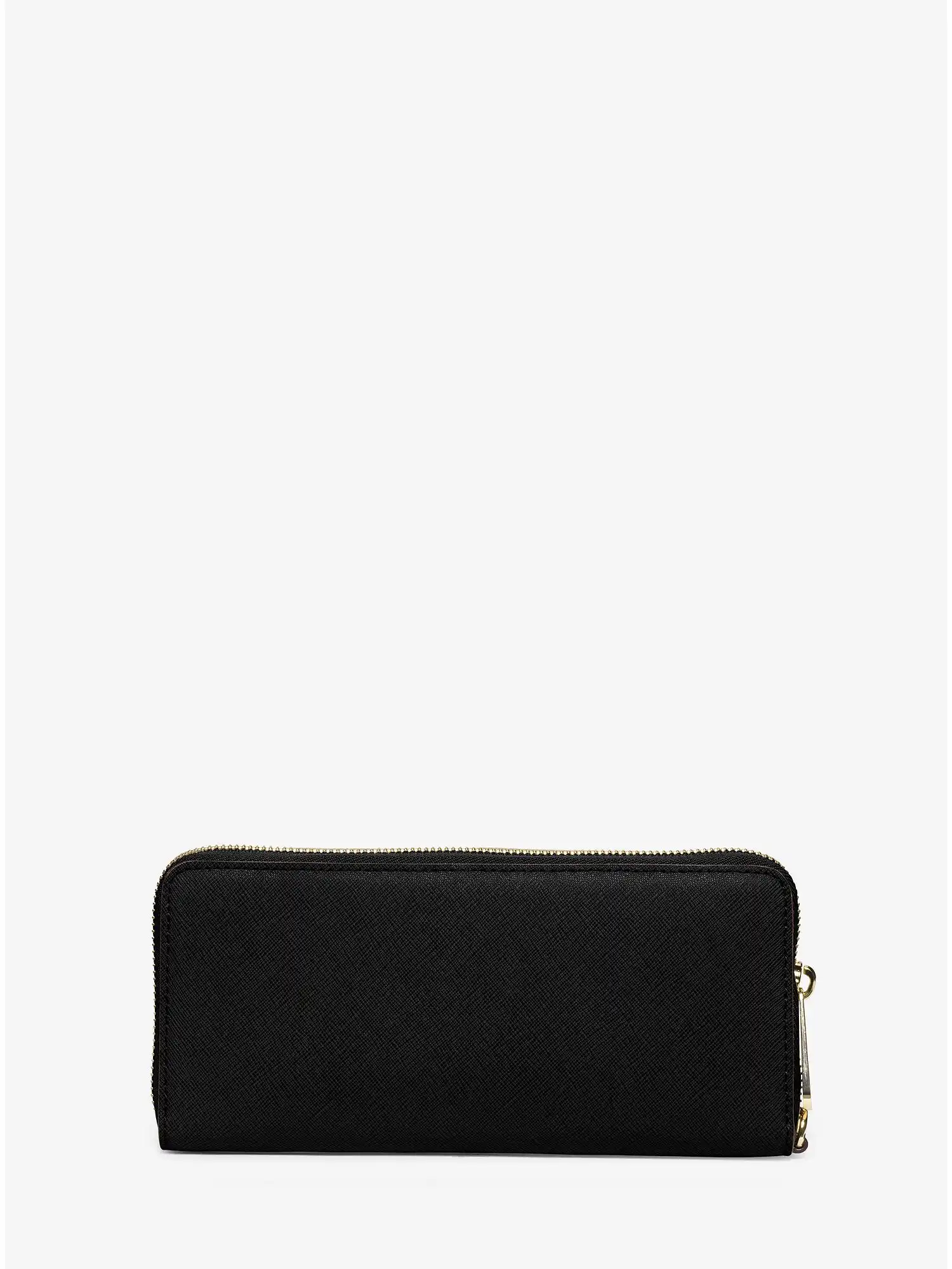 leather continental wristlet black