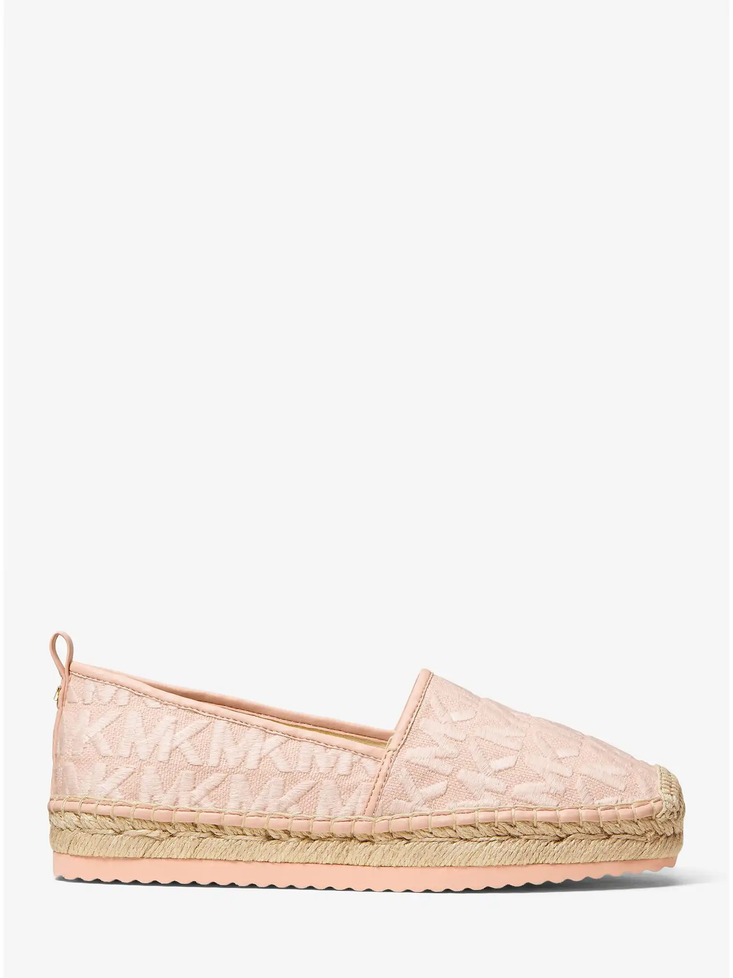 lenny logo embroidered canvas slip on espadrille soft pink