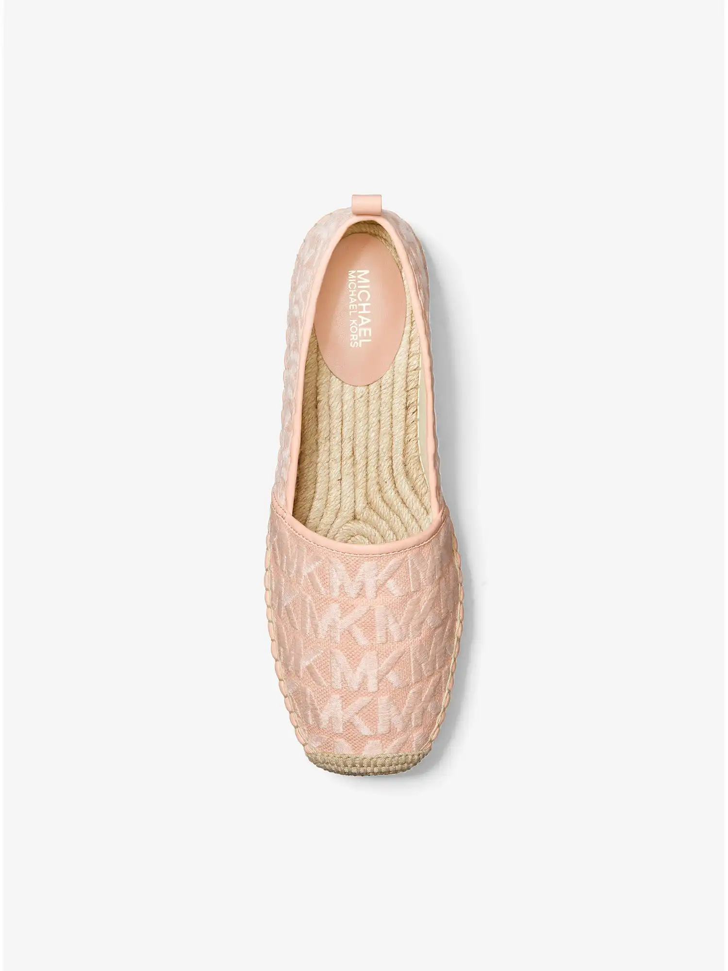 lenny logo embroidered canvas slip on espadrille soft pink