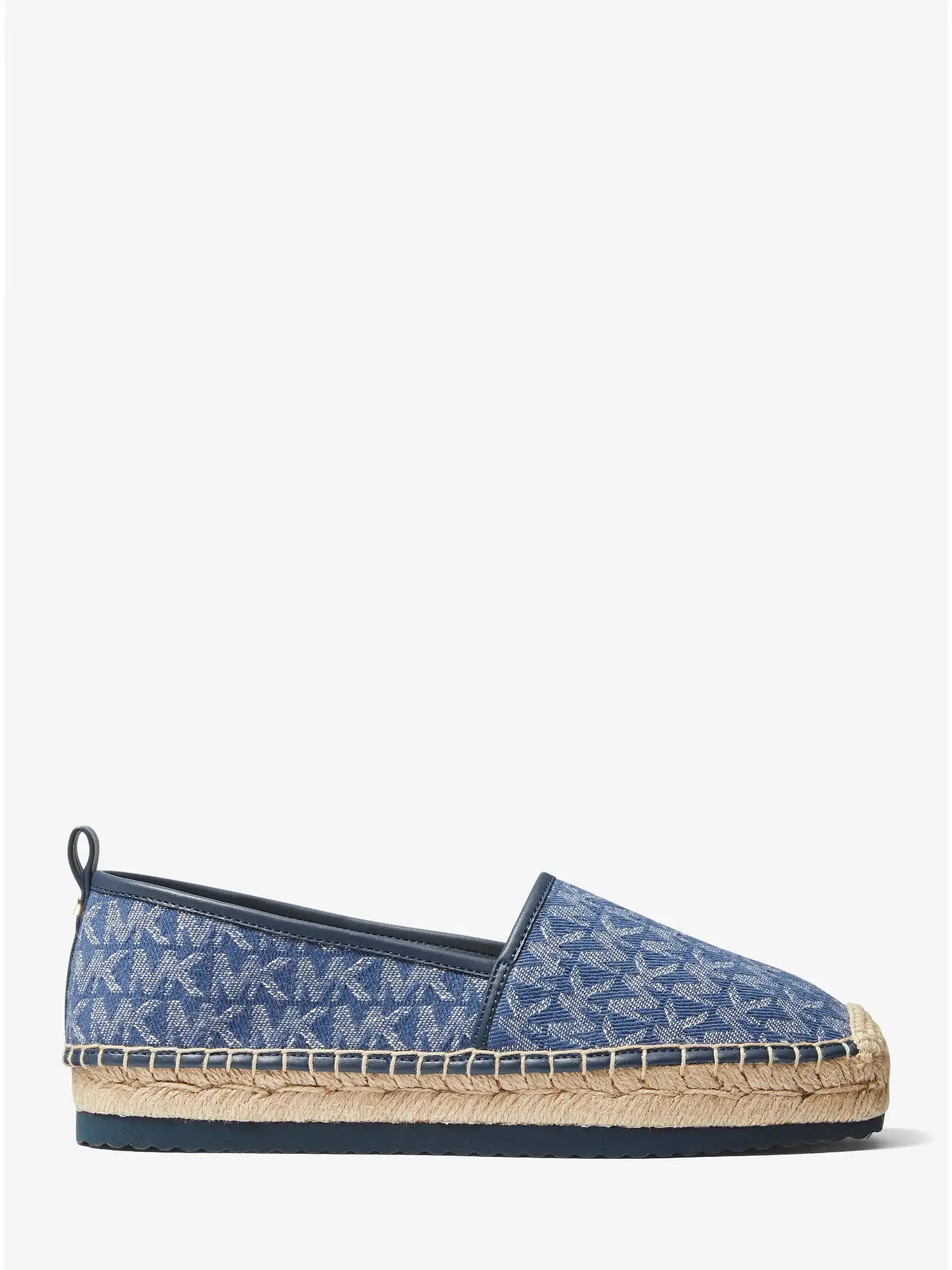 lenny logo jacquard slip on espadrille denim navy