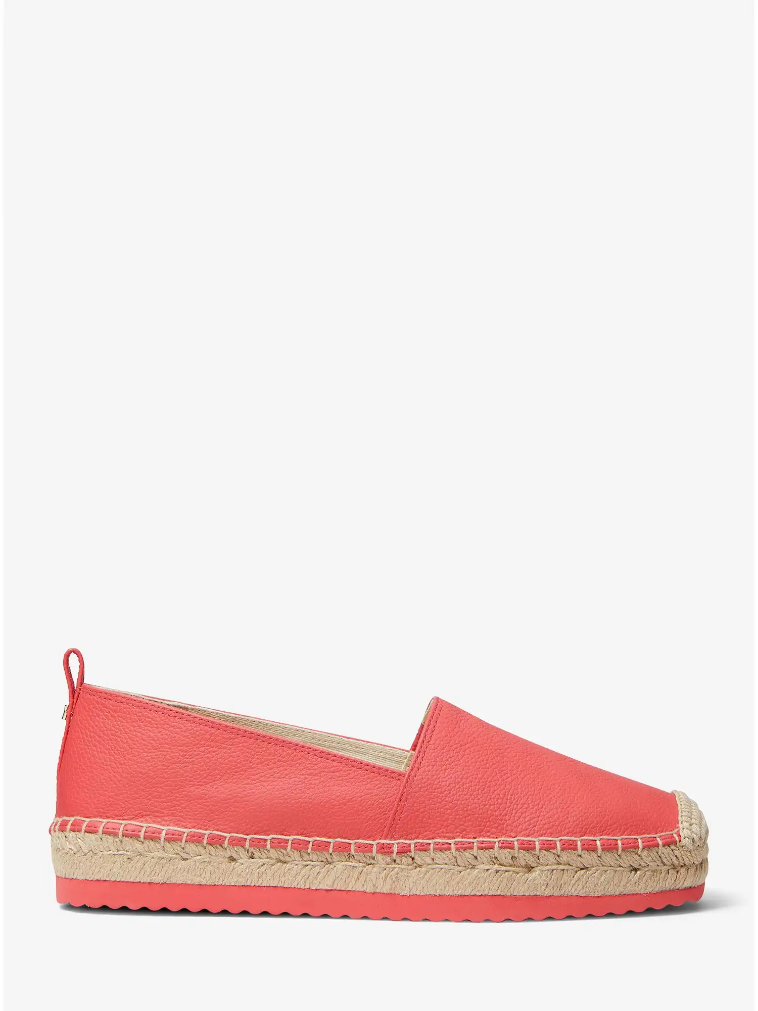 lenny tumbled leather slip on espadrille dahlia