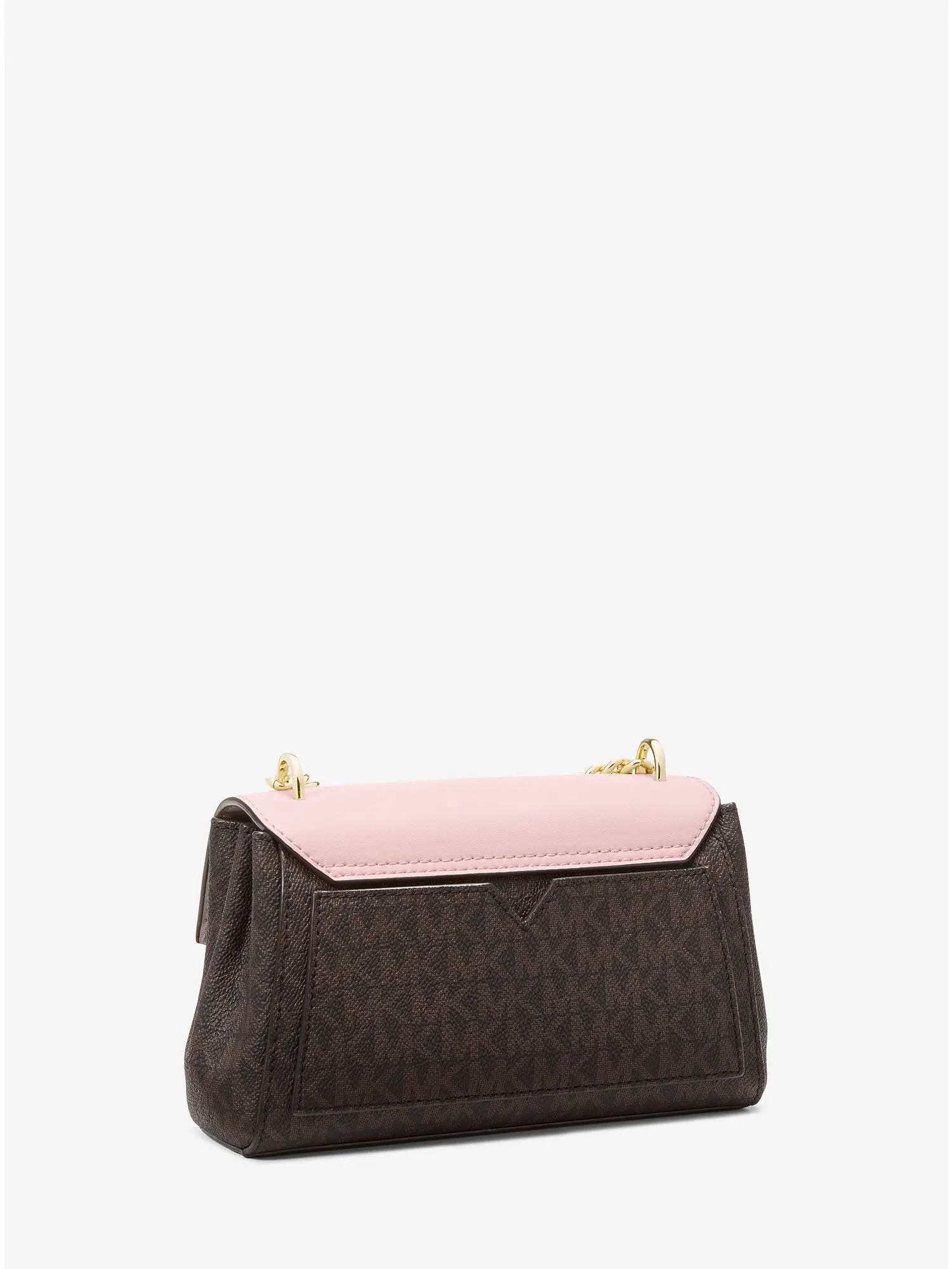 lita small two tone logo and leather crossbody bag powder blush