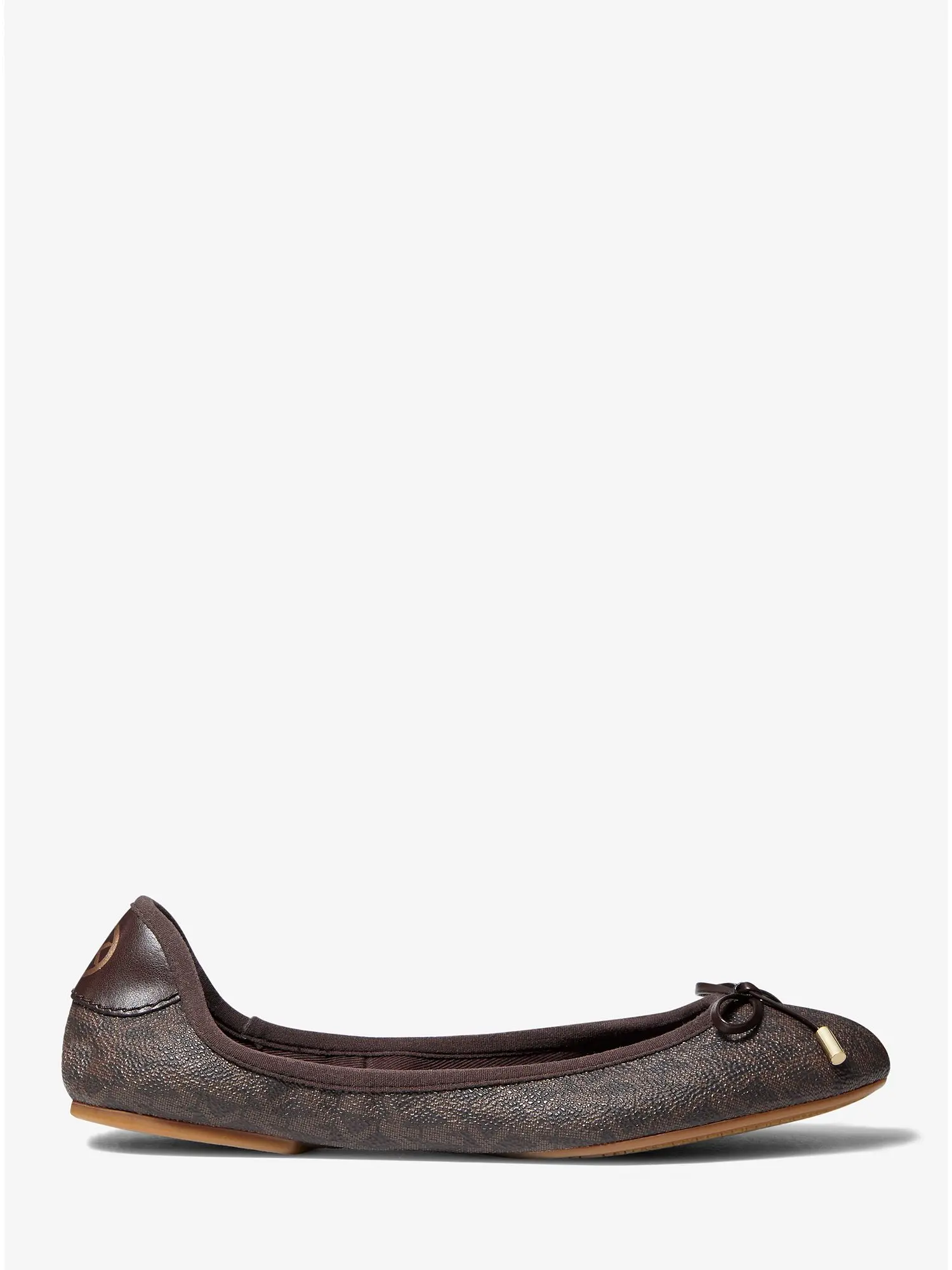 logo ballet flat brown