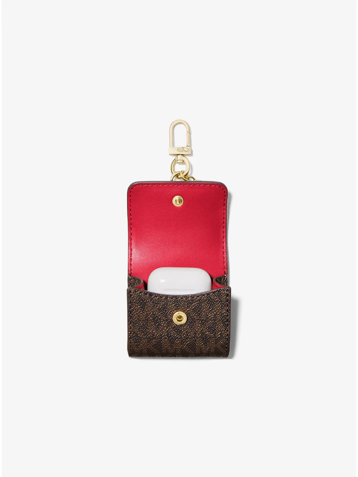 logo clip case for apple airpods&reg; brn brt red