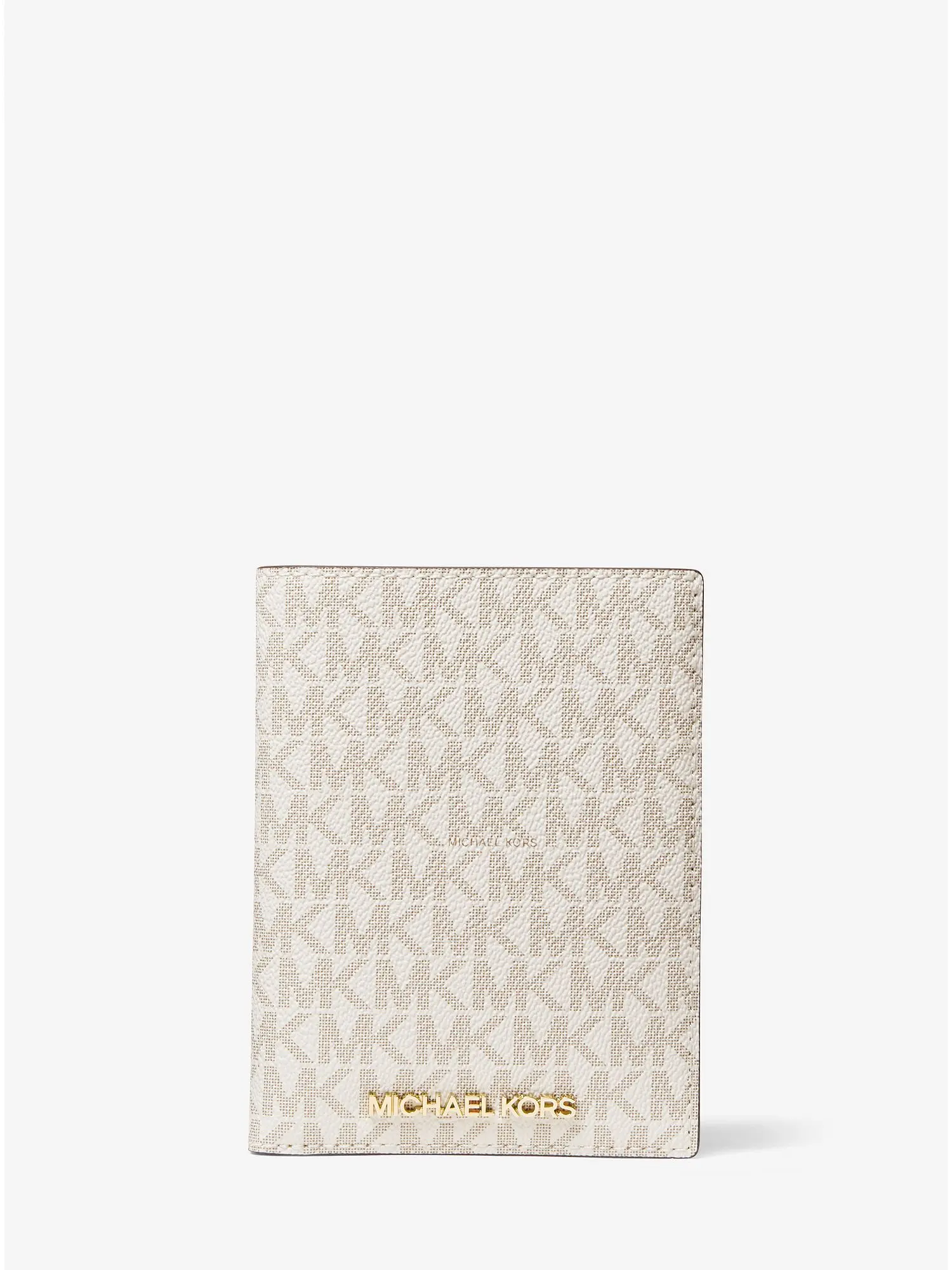 logo passport case and luggage tag gift set vanilla