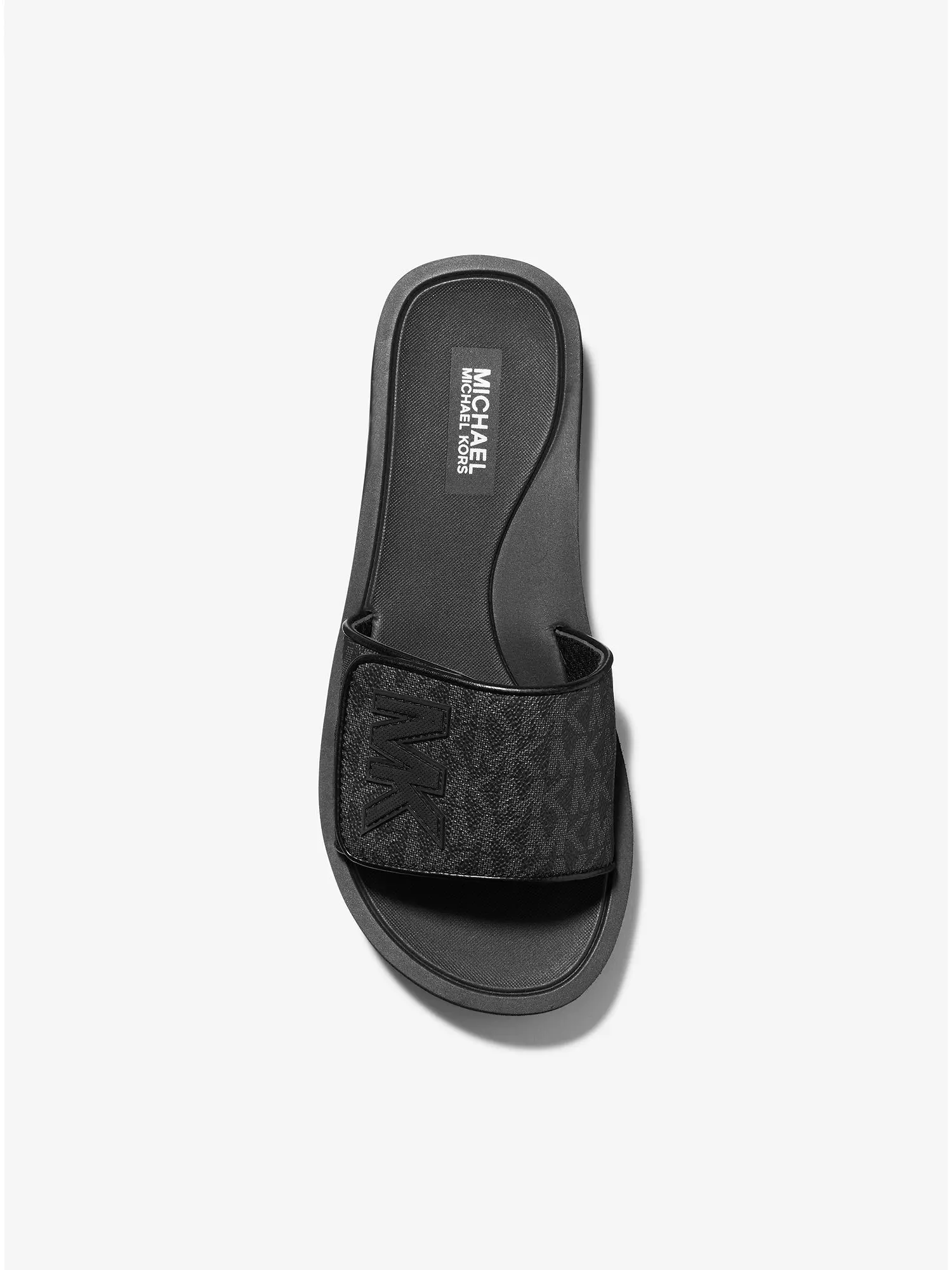 logo platform slide sandal black