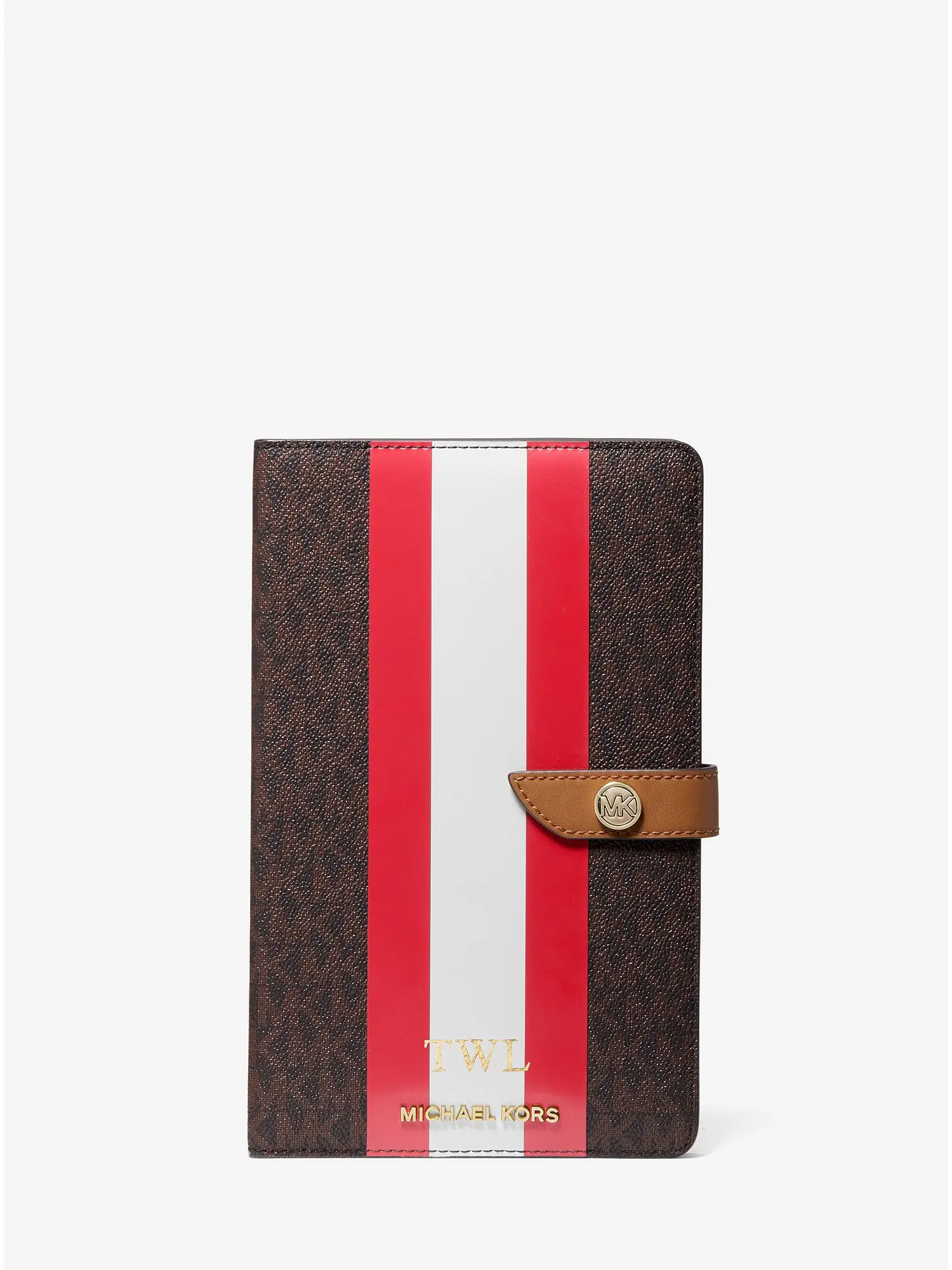 logo stripe notebook bright red