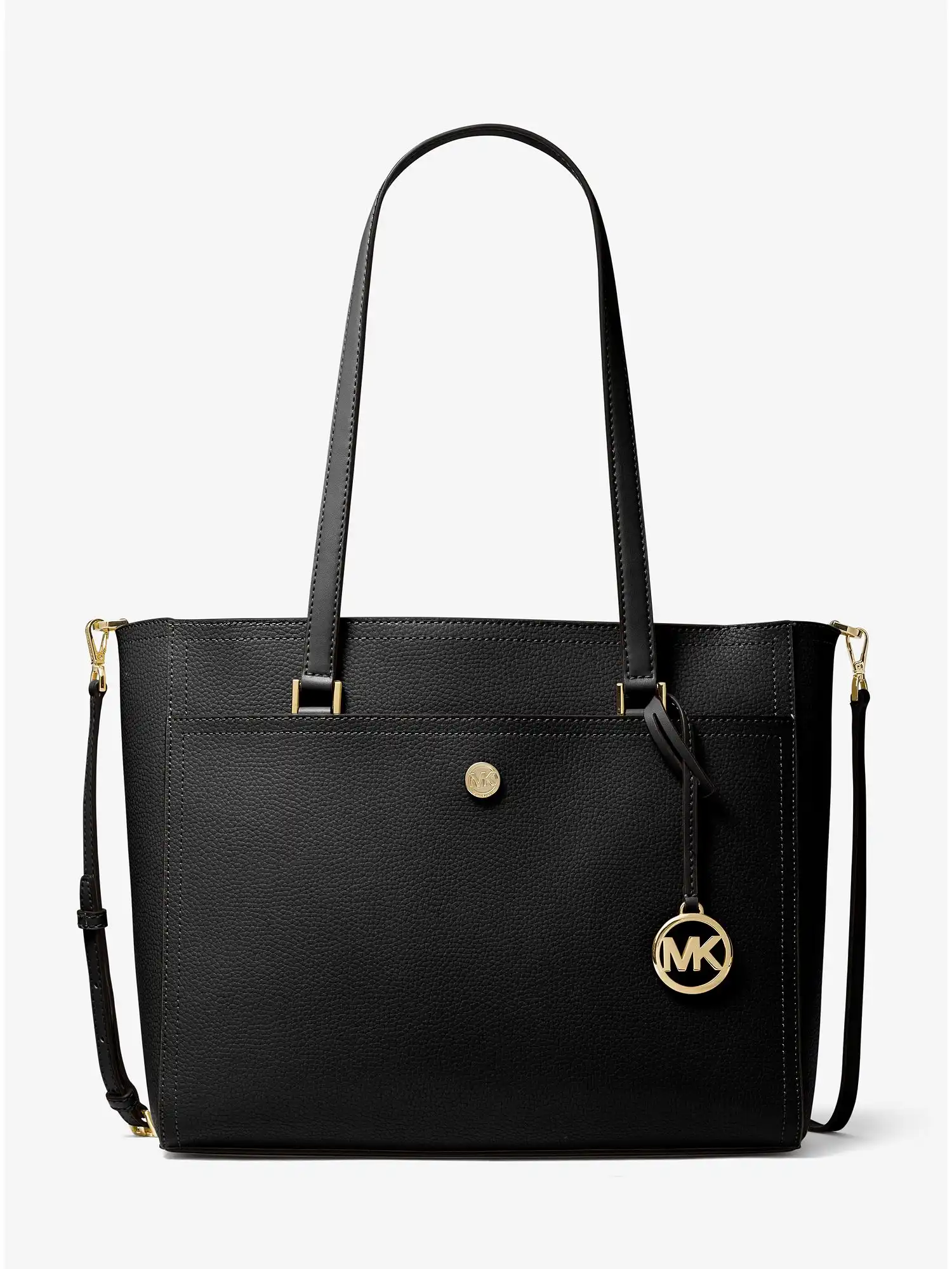maisie large pebbled leather 3 in 1 tote bag black