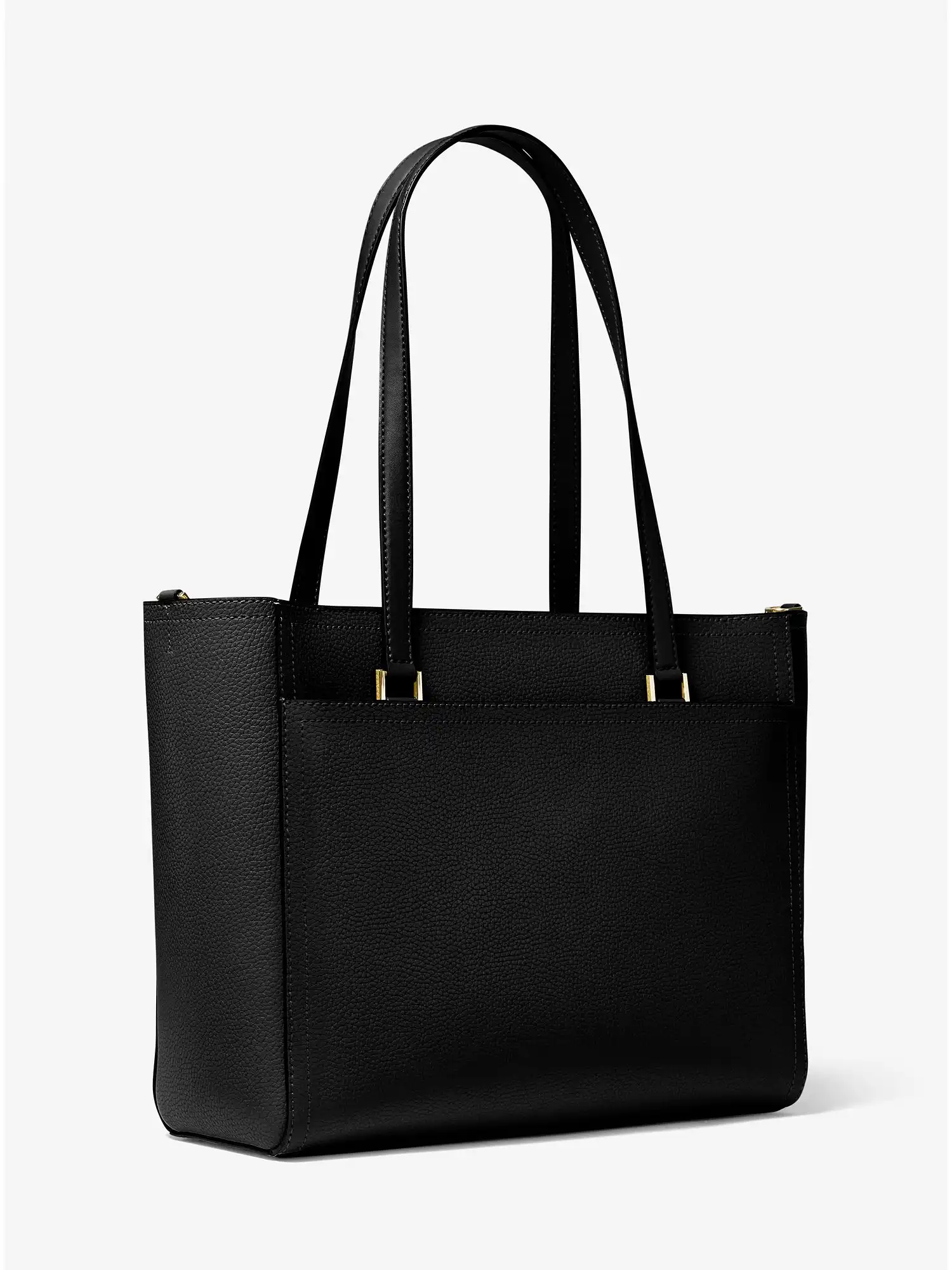 maisie large pebbled leather 3 in 1 tote bag black