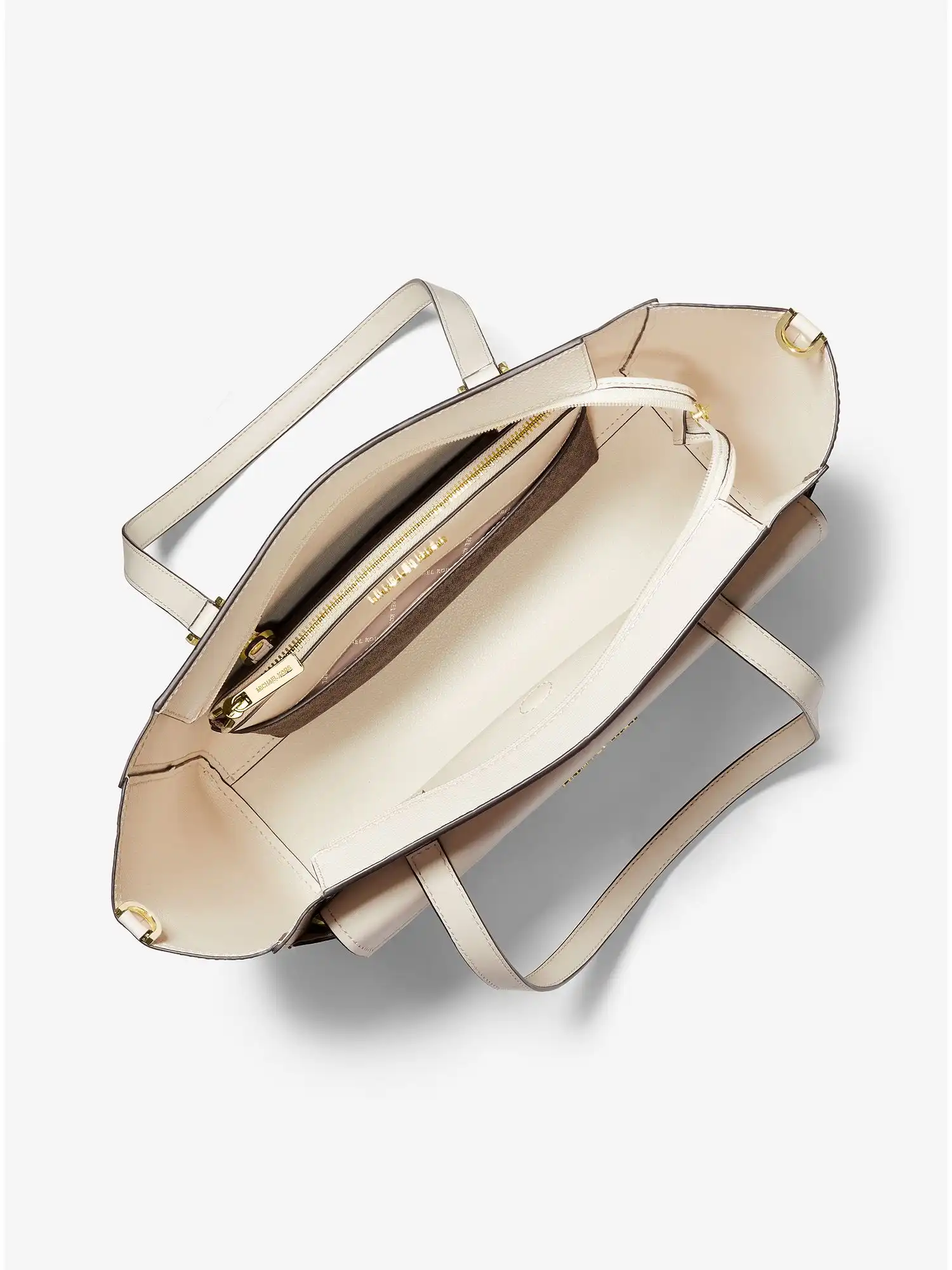 maisie large pebbled leather 3 in 1 tote bag lt cream