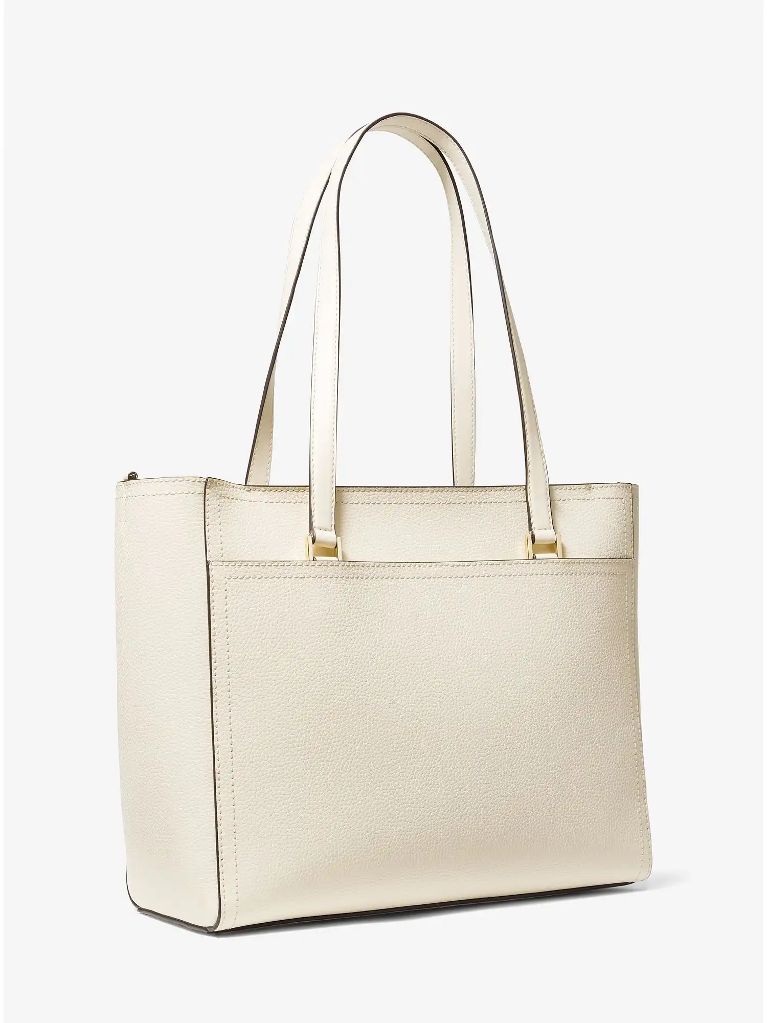 maisie large pebbled leather 3 in 1 tote bag lt cream