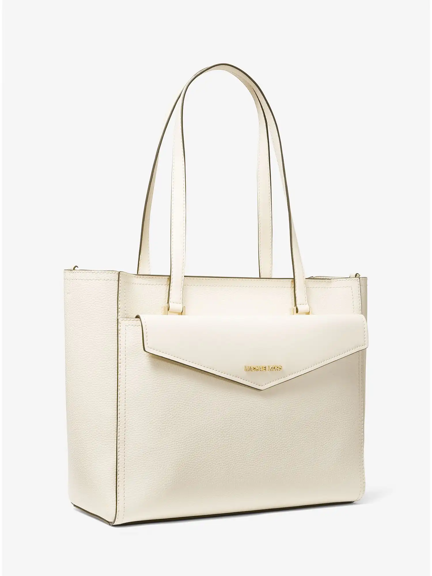 maisie large pebbled leather 3 in 1 tote bag lt cream
