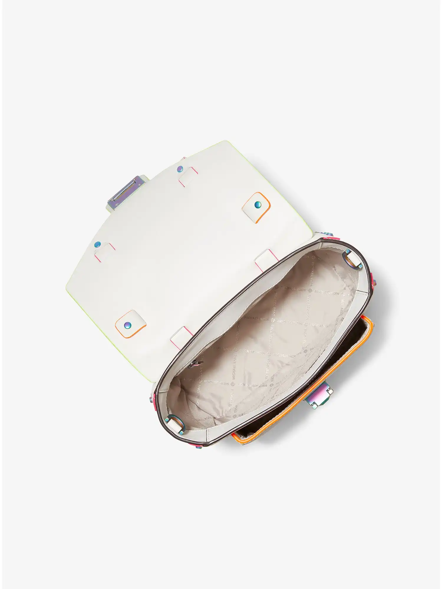 manhattan medium contrast trim leather satchel optic white