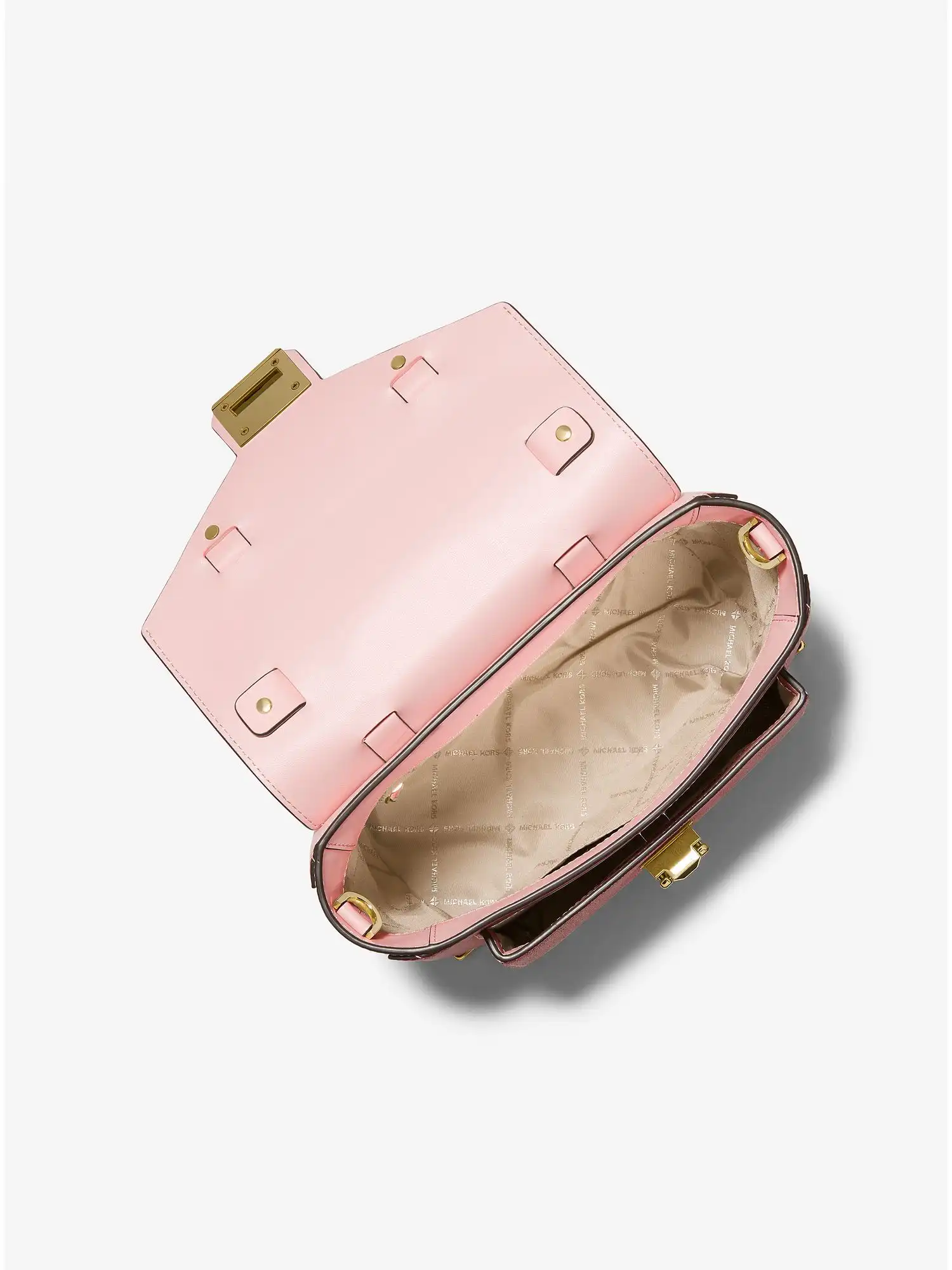 manhattan medium leather and logo satchel dark powder blush