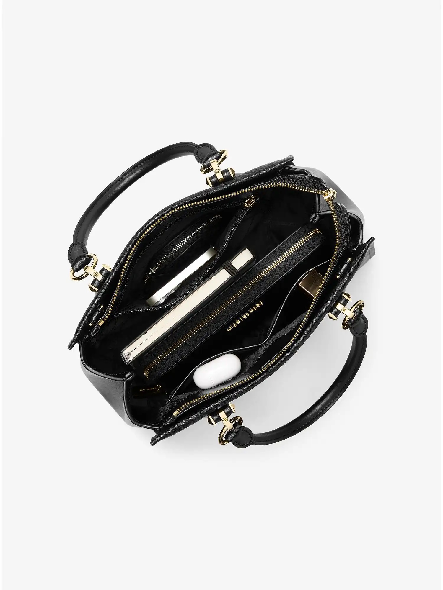 marilyn medium saffiano leather satchel black