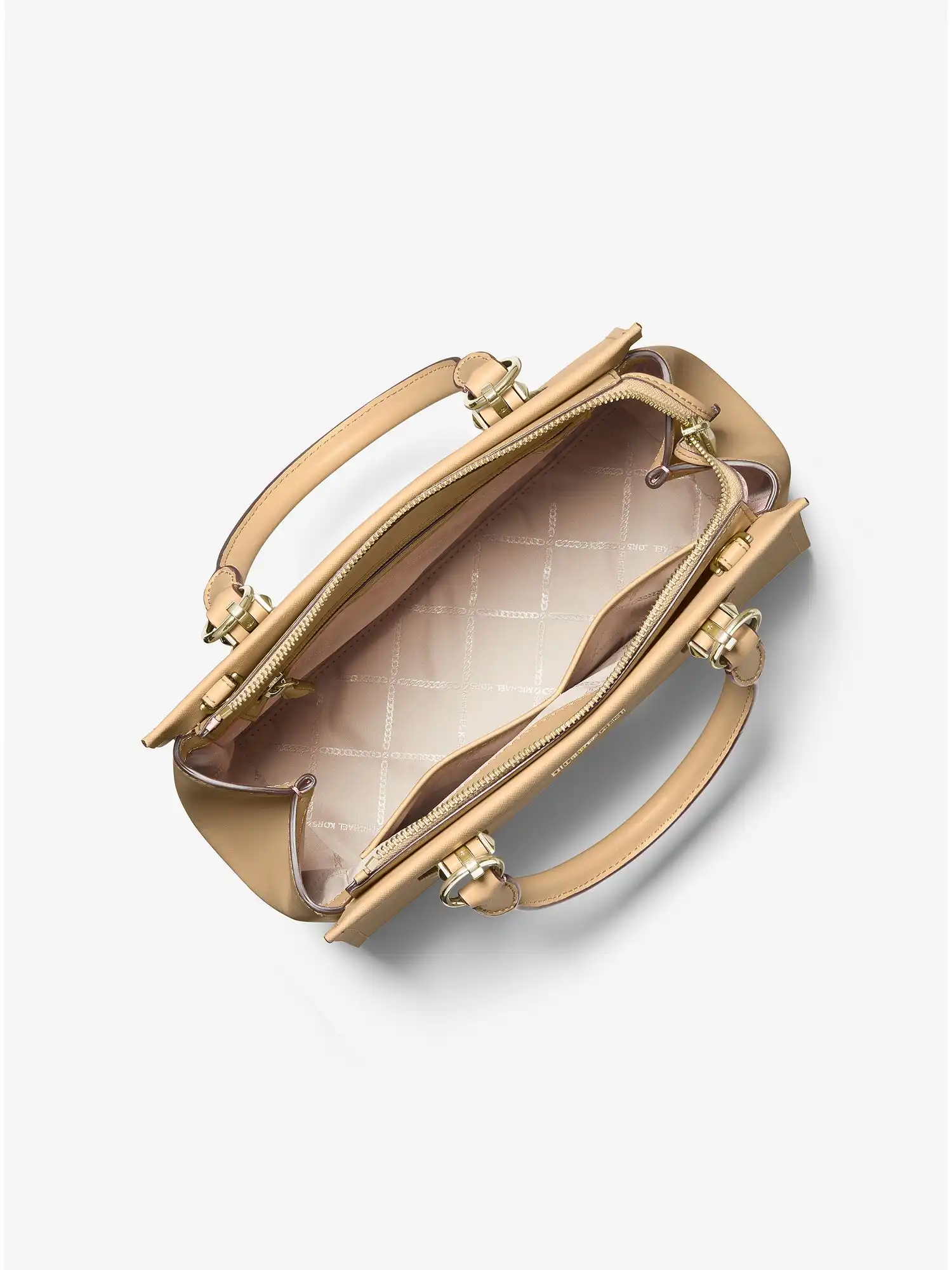 marilyn medium saffiano leather satchel camel