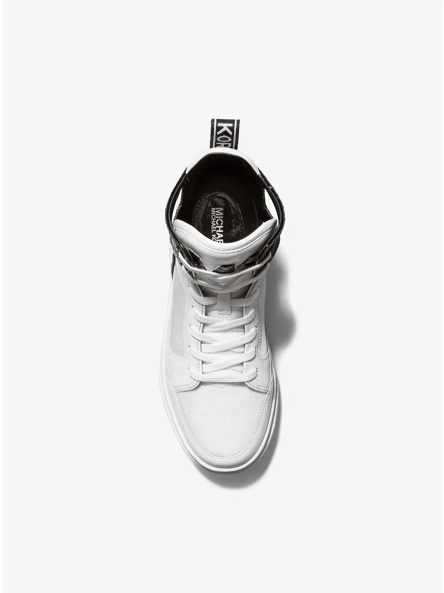 matson mixed media logo tape high top sneaker optic white