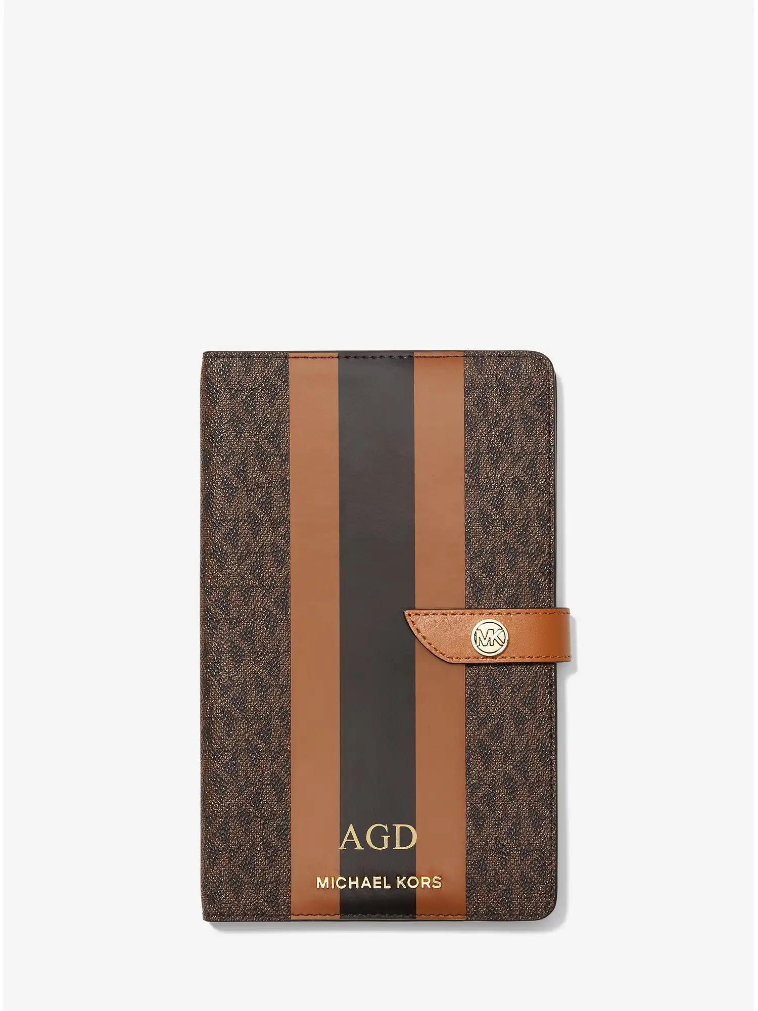 medium logo stripe notebook brn acorn