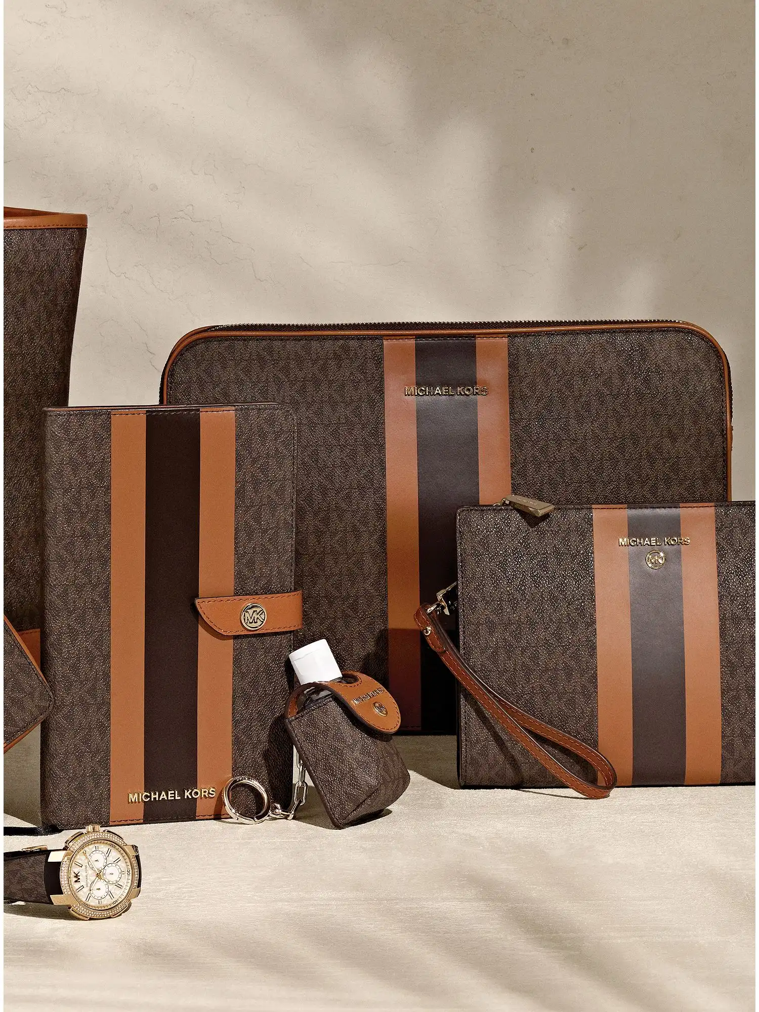 medium logo stripe notebook brn acorn