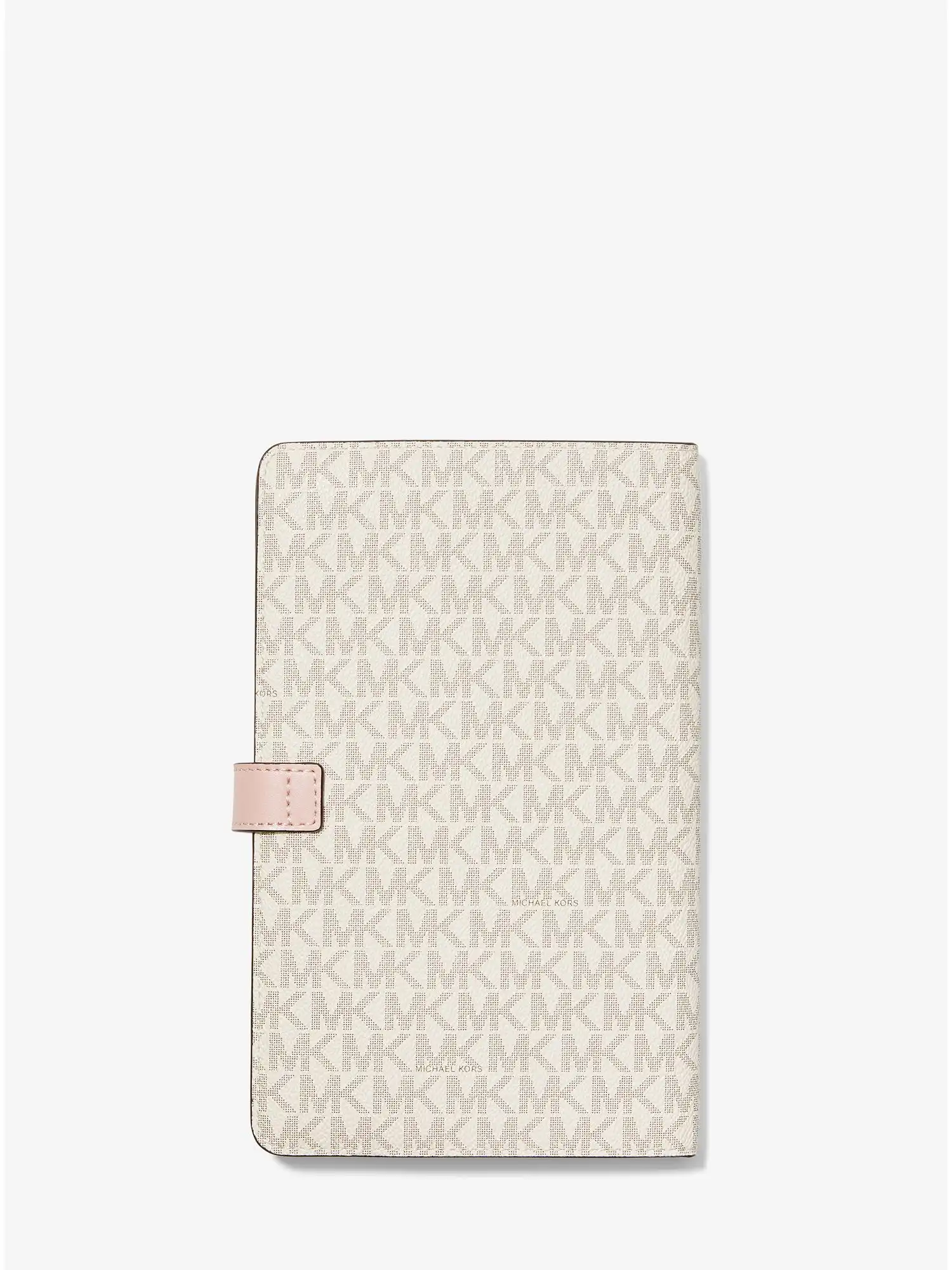 medium logo stripe notebook vanilla soft pink
