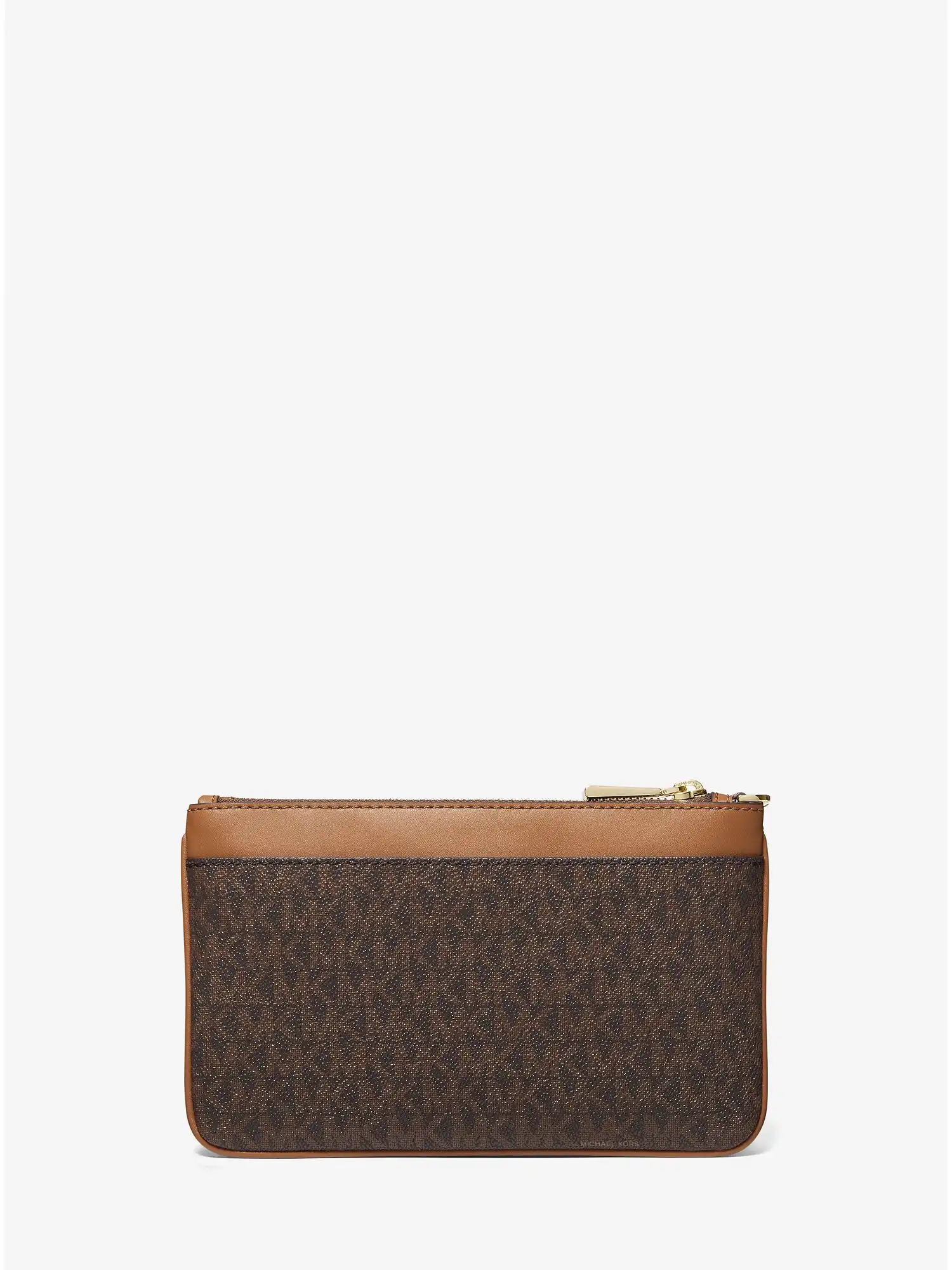 medium logo wristlet brn acorn