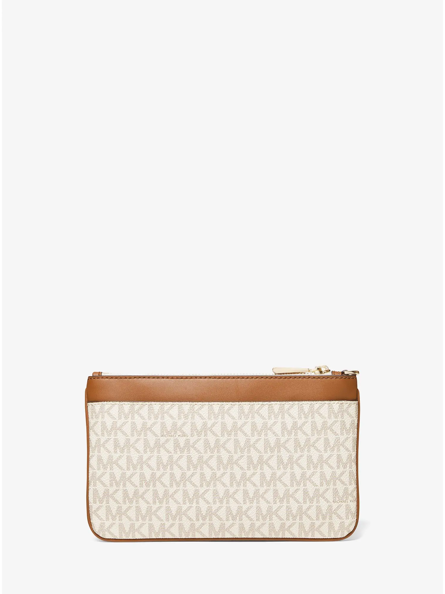 medium logo wristlet vanilla acorn