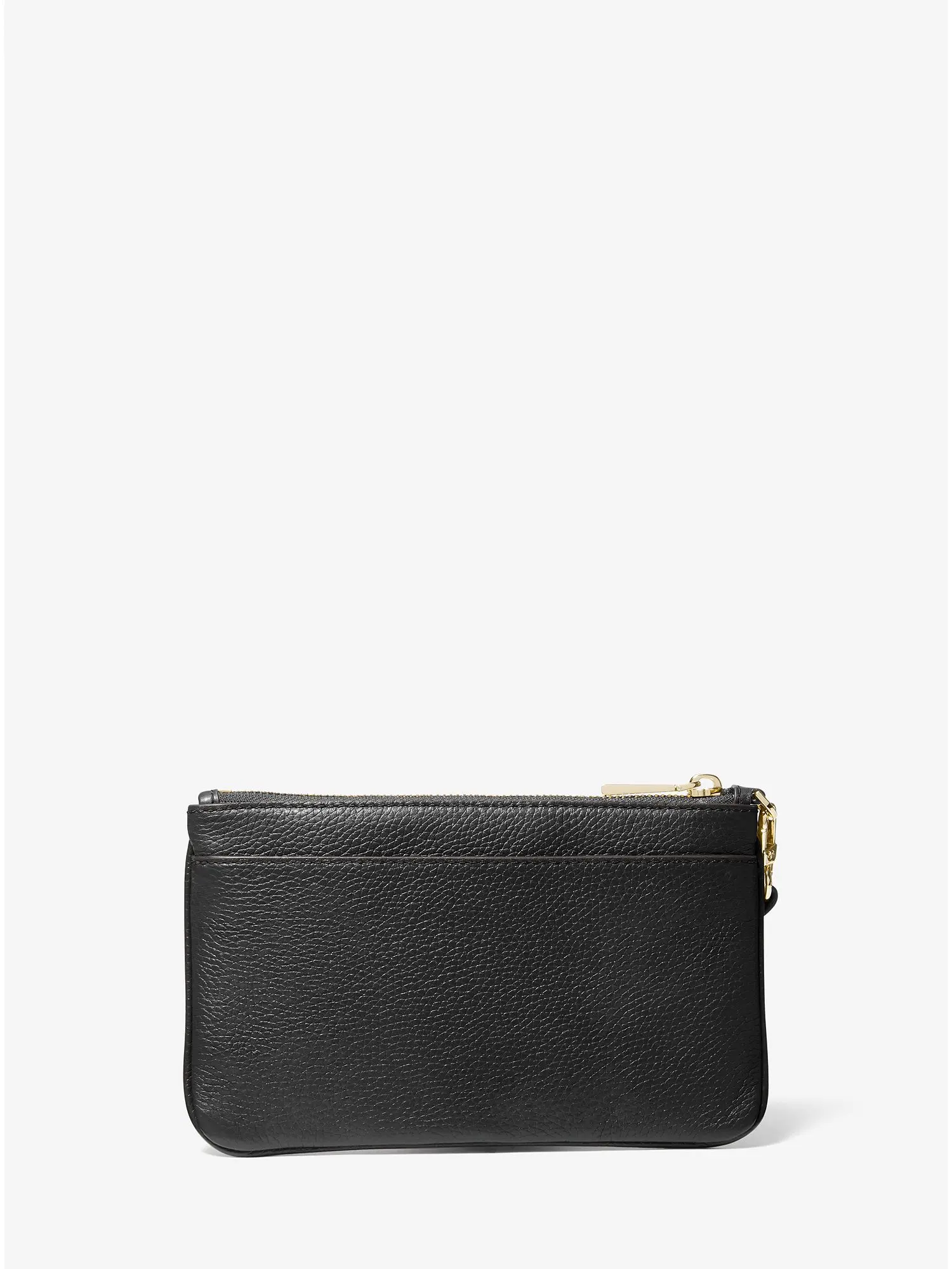 medium pebbled leather wristlet black