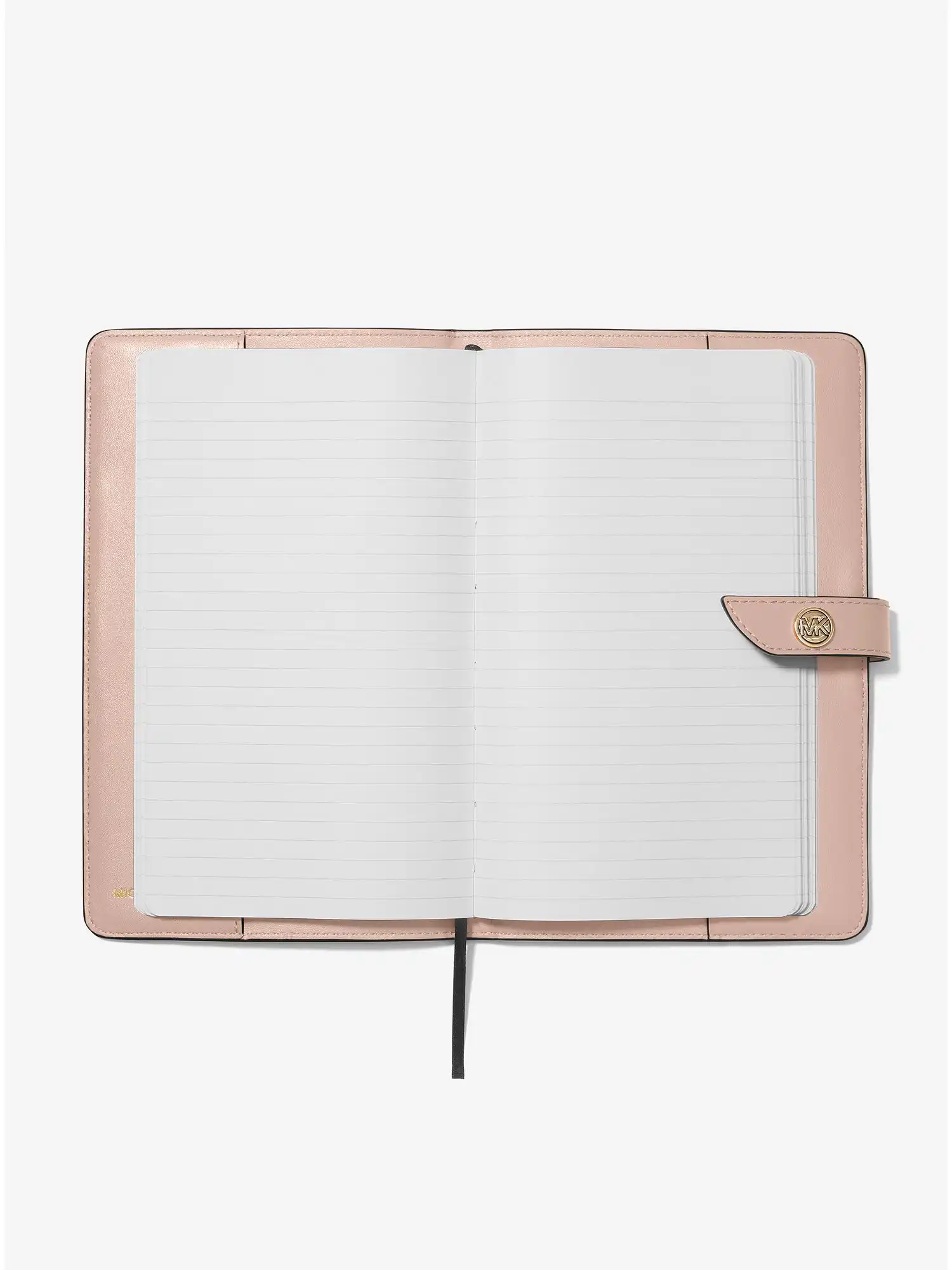 medium studded pebbled leather notebook soft pink