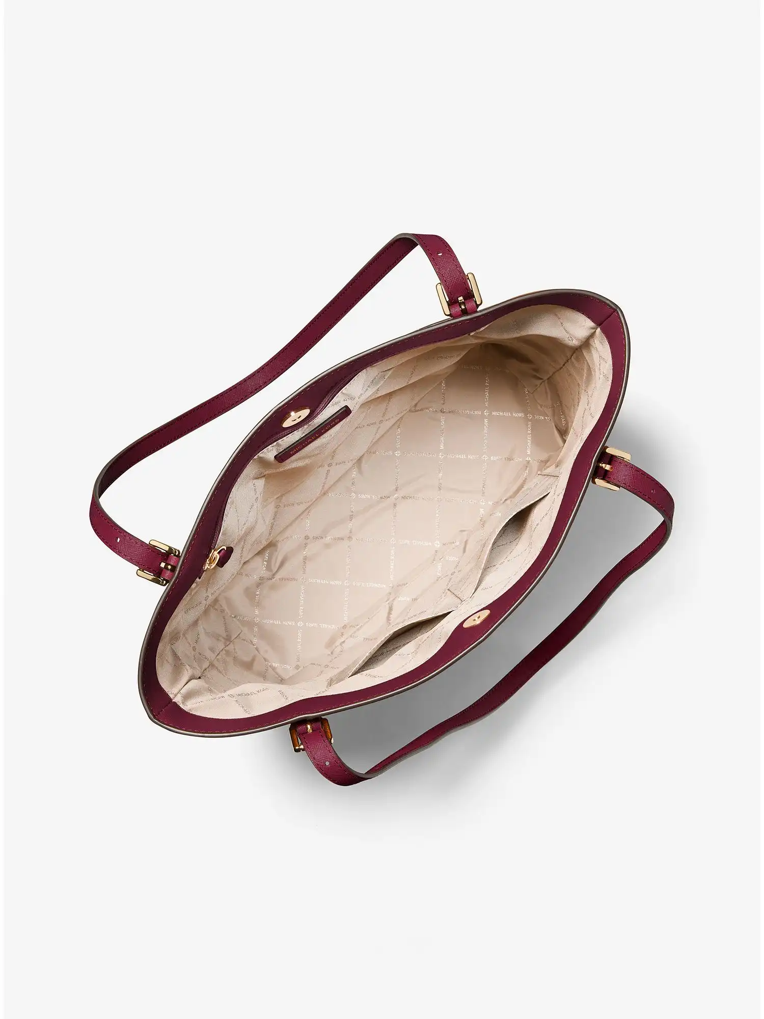 megan large saffiano leather tote merlot