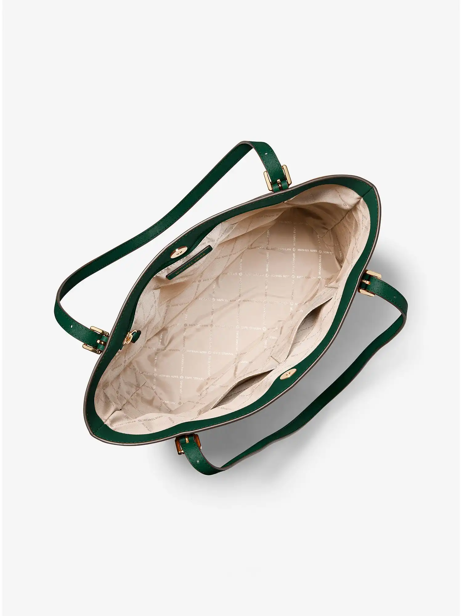 megan large saffiano leather tote racing green