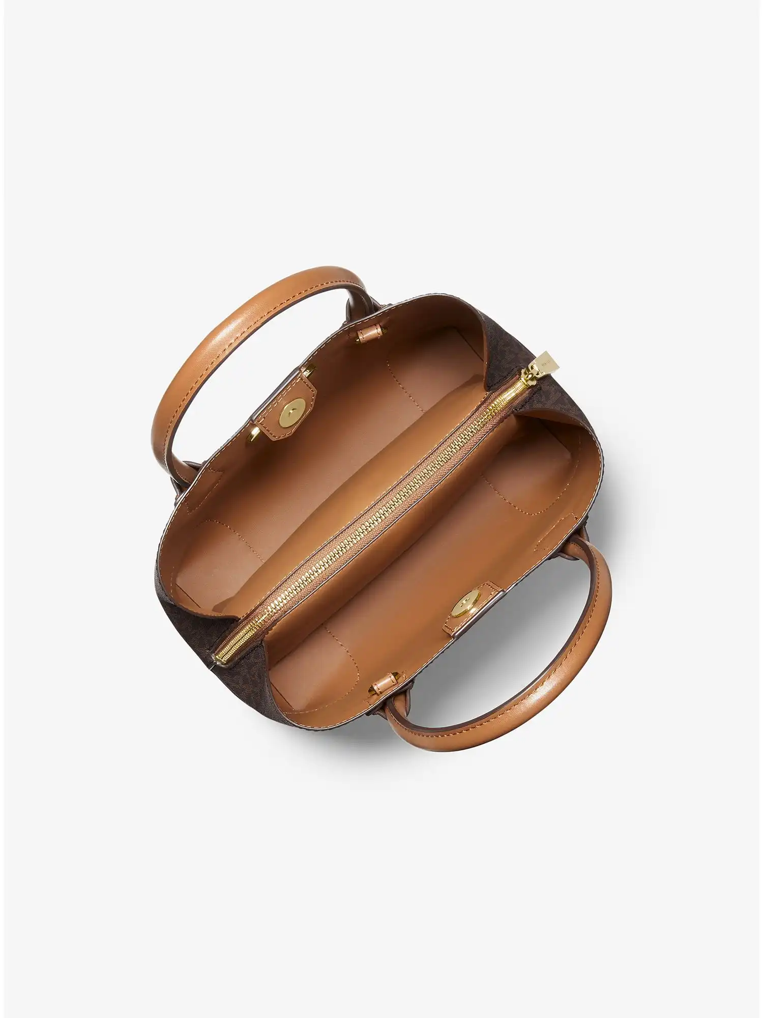 mercer gallery small signature logo satchel brn acorn