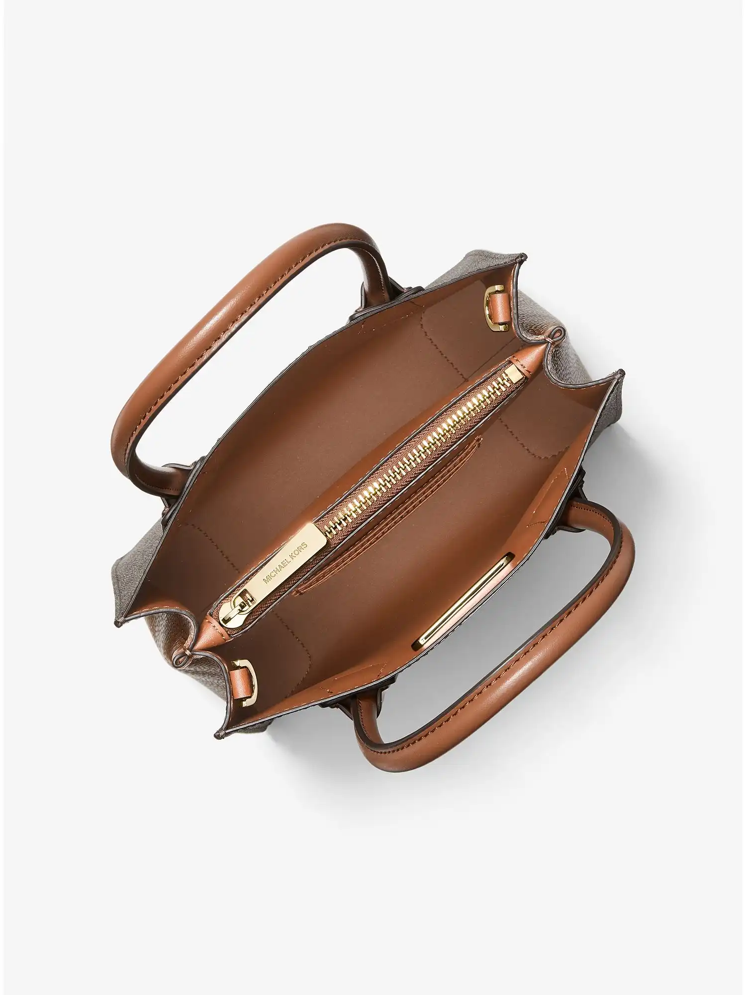 mercer medium logo and leather accordion crossbody bag brown