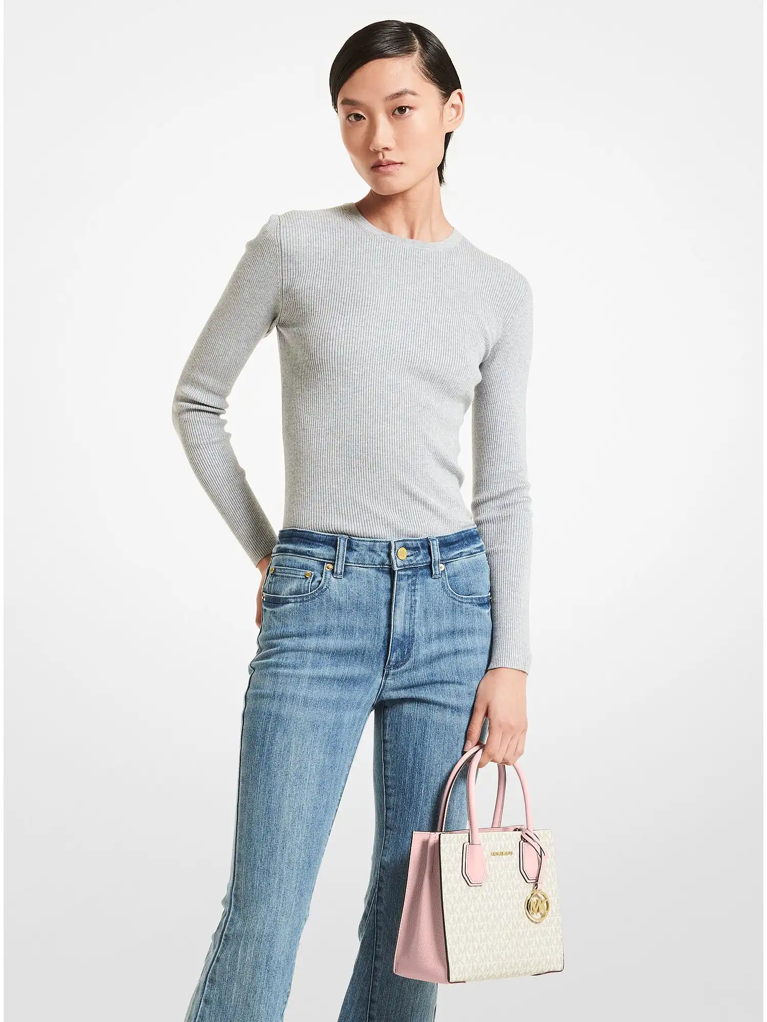 mercer medium logo and leather accordion crossbody bag pwd blsh mlt