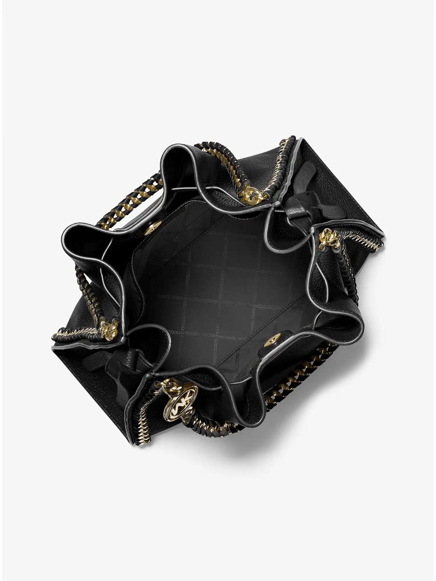 mina large pebbled leather shoulder bag black