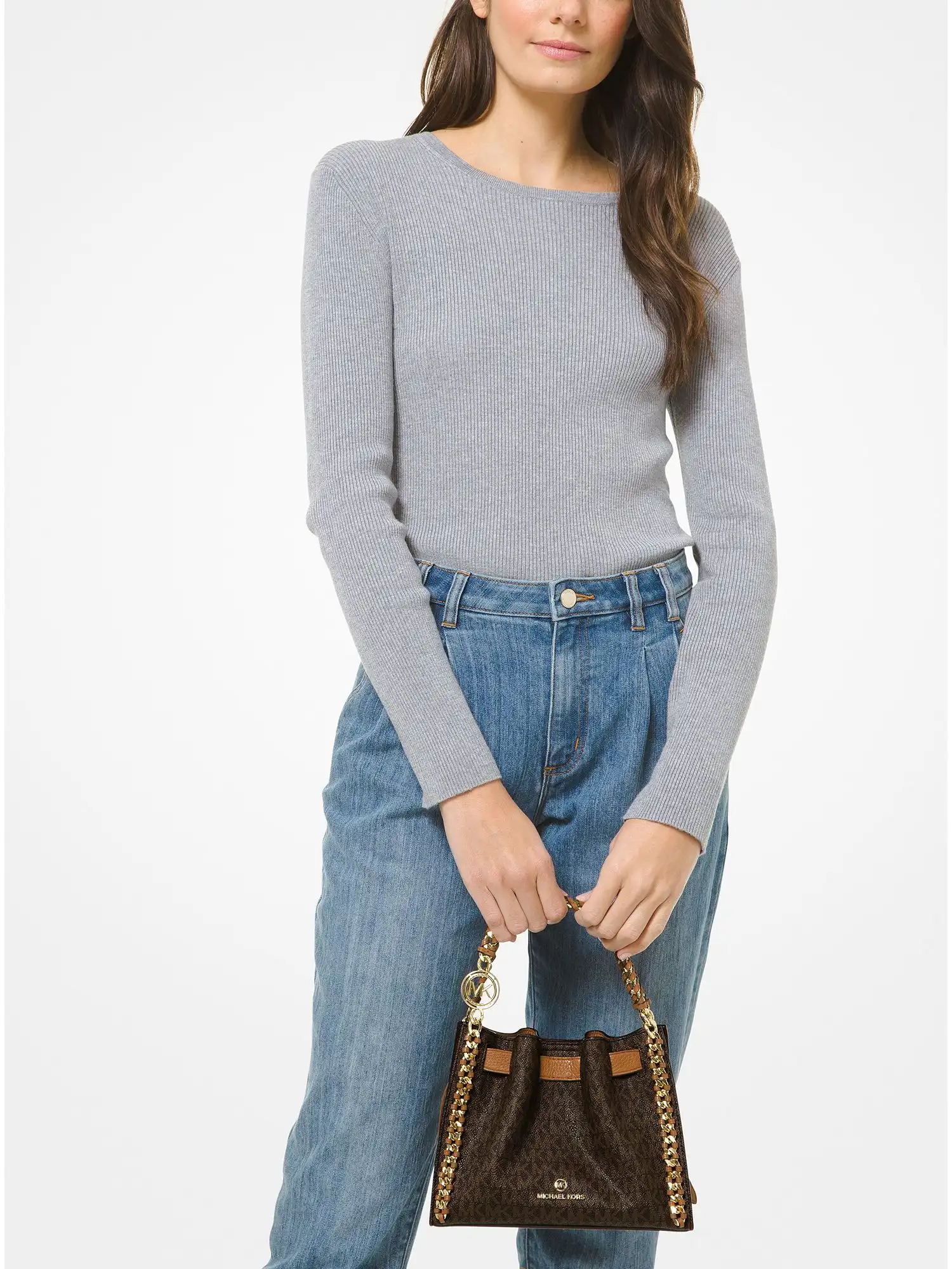 mina small logo crossbody bag brn acorn